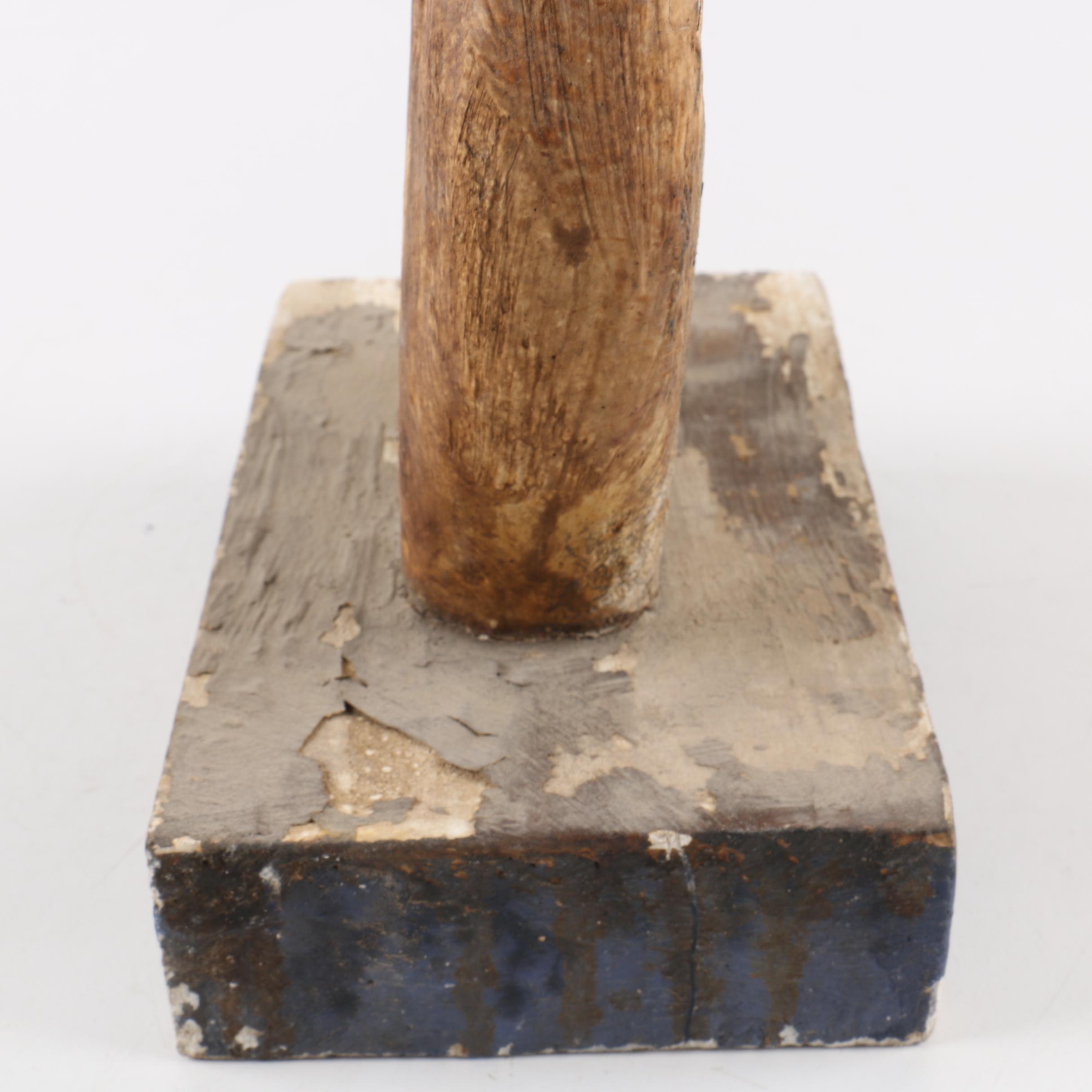 Folk Art Style Polychrome Sculpture of Hand with All Seeing Eye