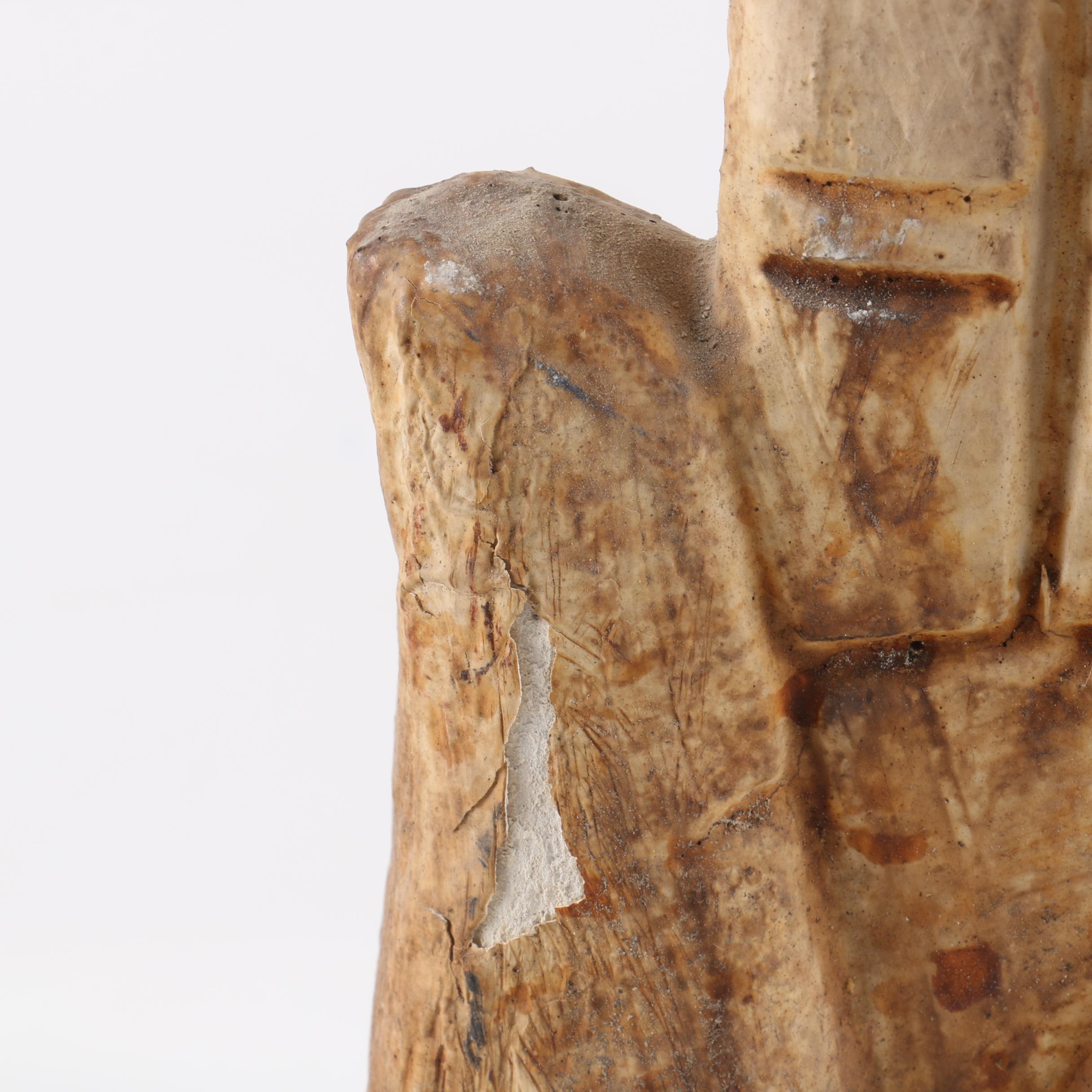 Folk Art Style Polychrome Sculpture of Hand with All Seeing Eye