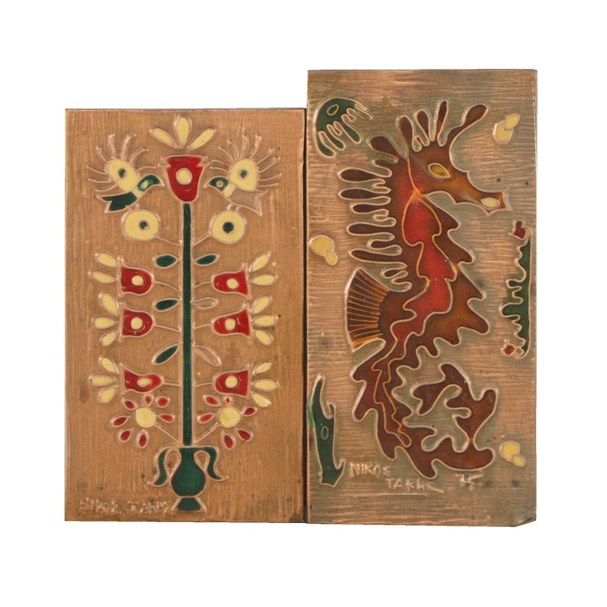 Nikoe Takhe Enamel Paintings on Copper
