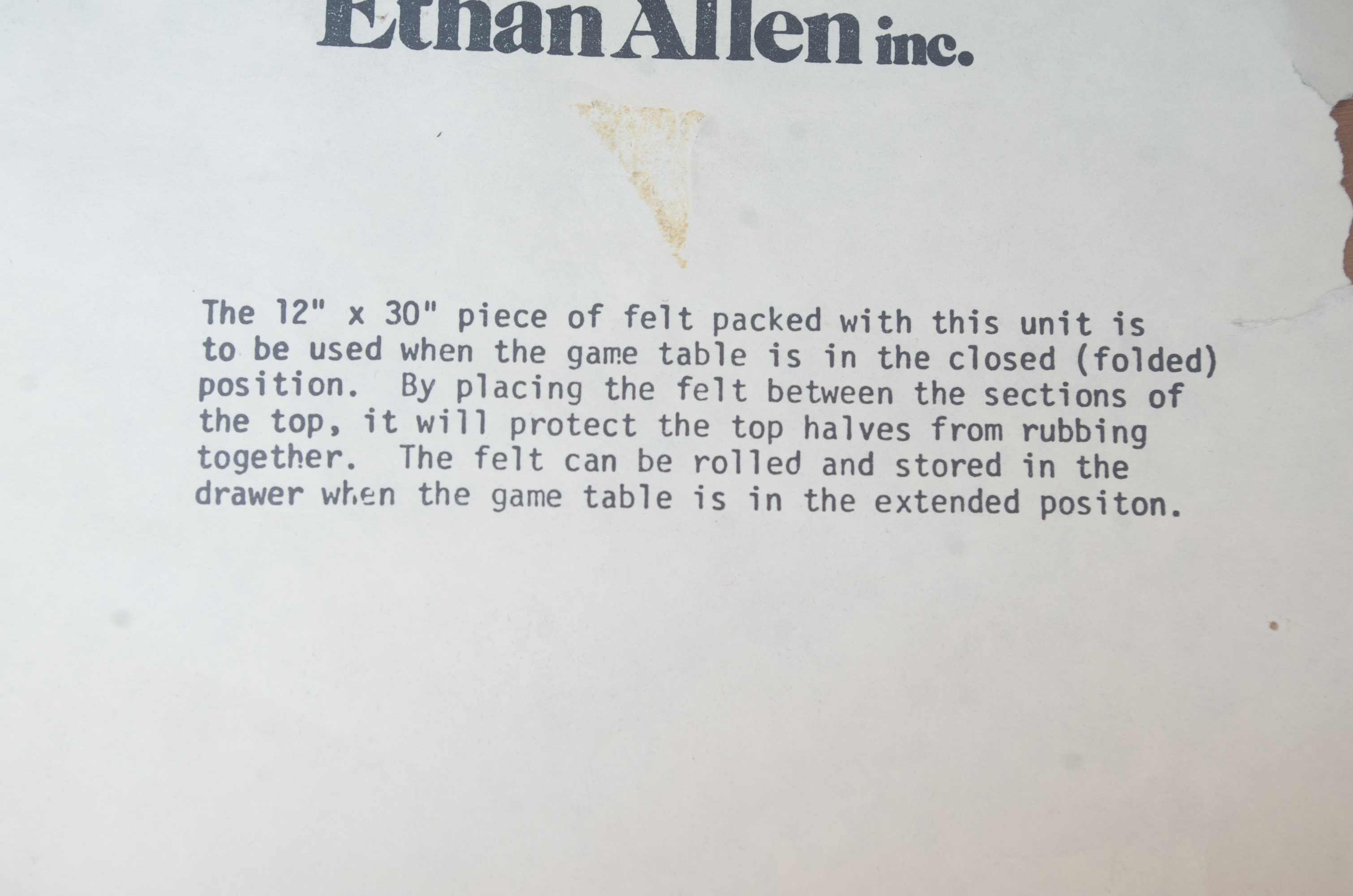 Queen Anne Style Game Table by Ethan Allen