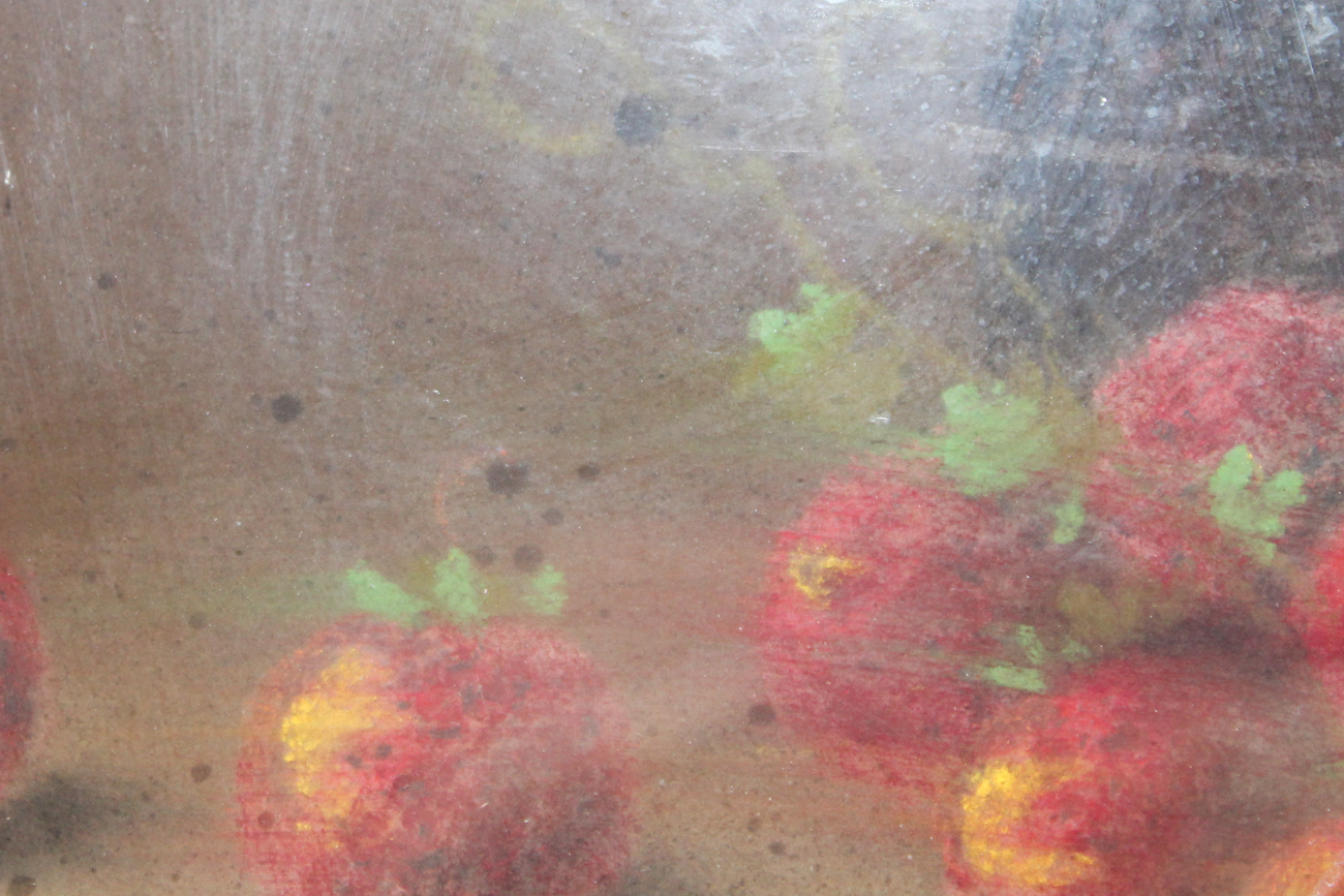 George Thompson Hobbs Pastel of Strawberries Still Life Drawing