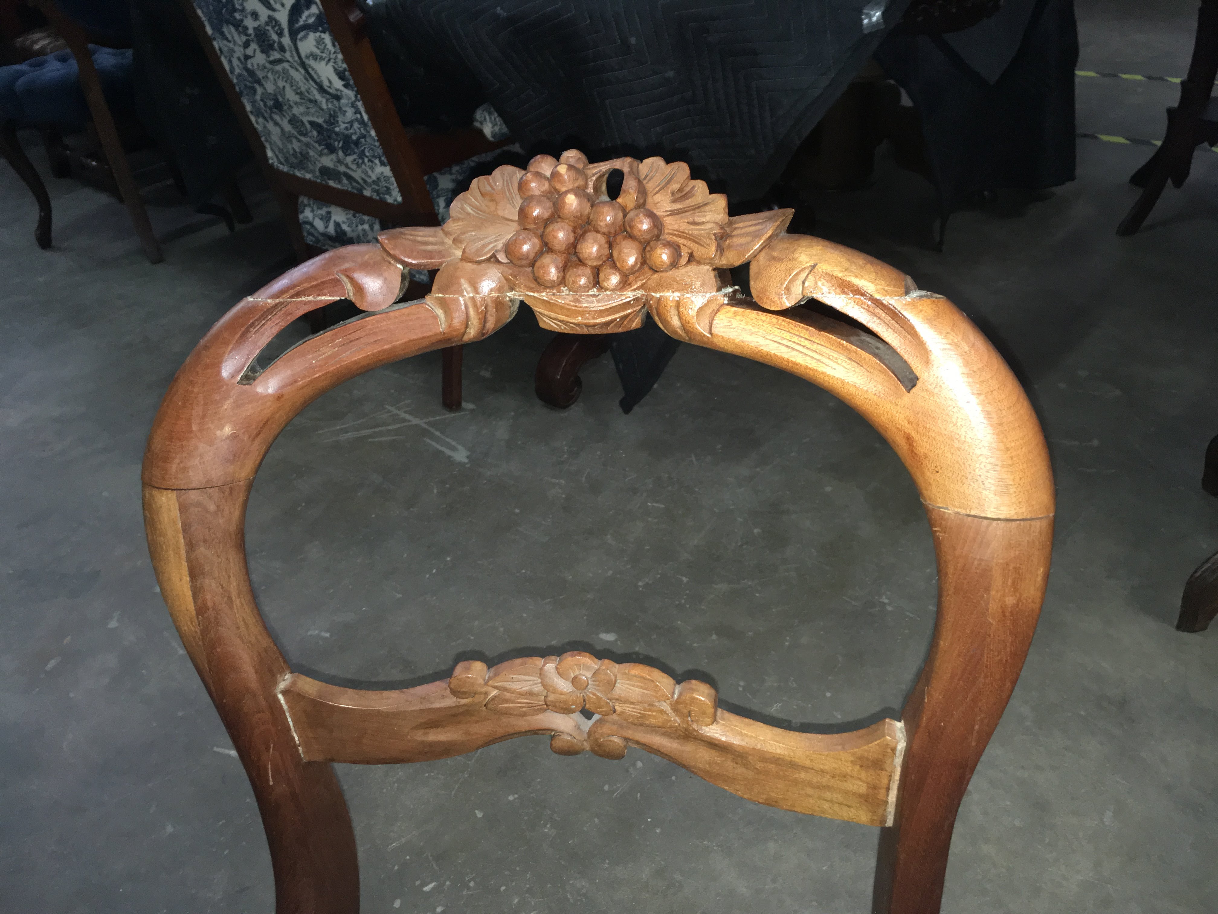 Victorian Carved Walnut Chair With Needlepoint Seat