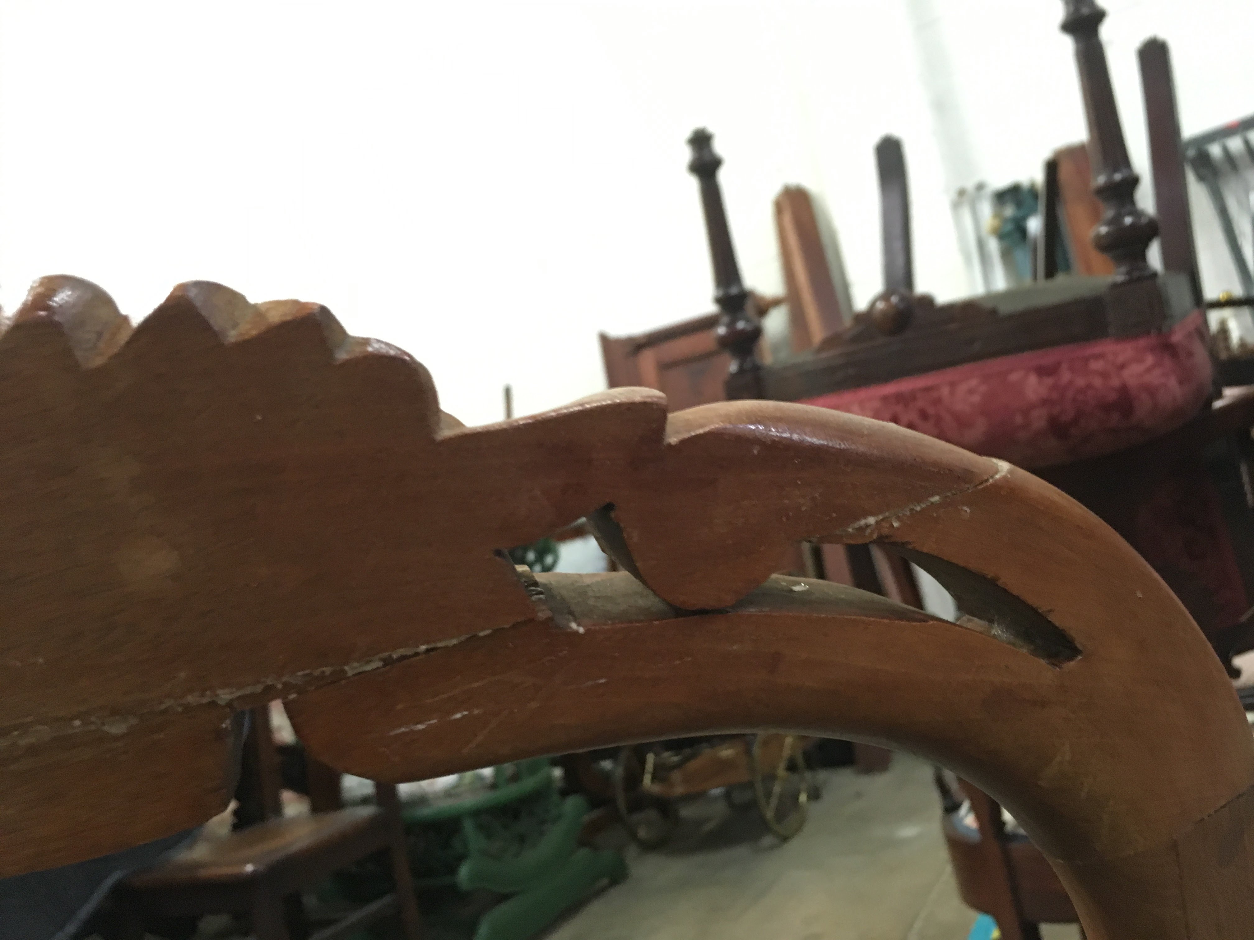 Victorian Carved Walnut Chair With Needlepoint Seat