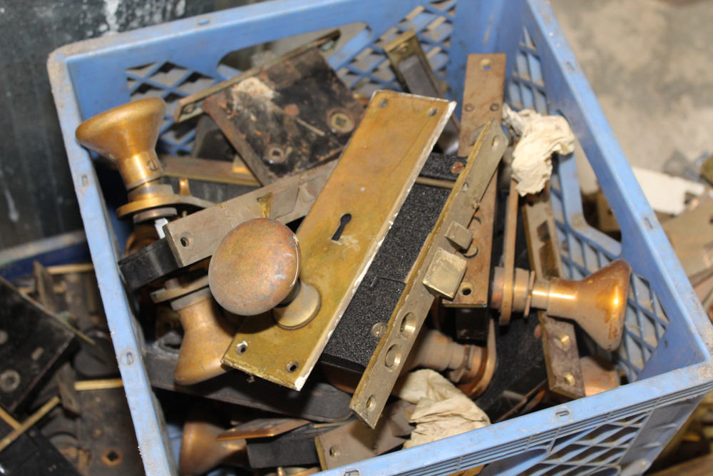 Vintage Wood Nail Bin