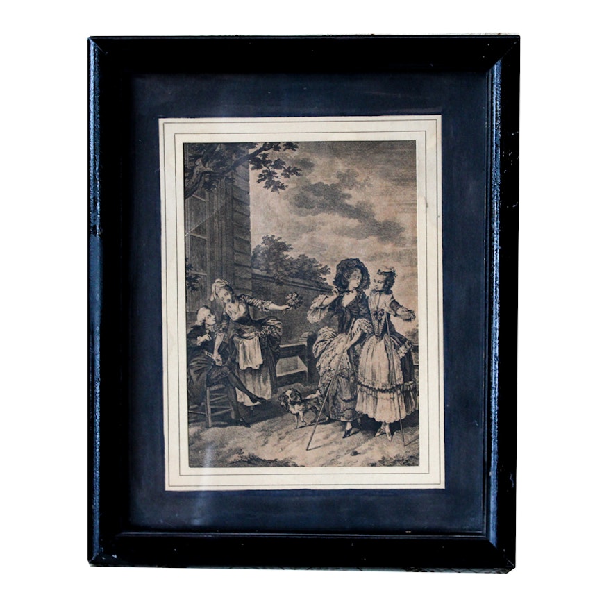 Antique Engraving of Victorian Women