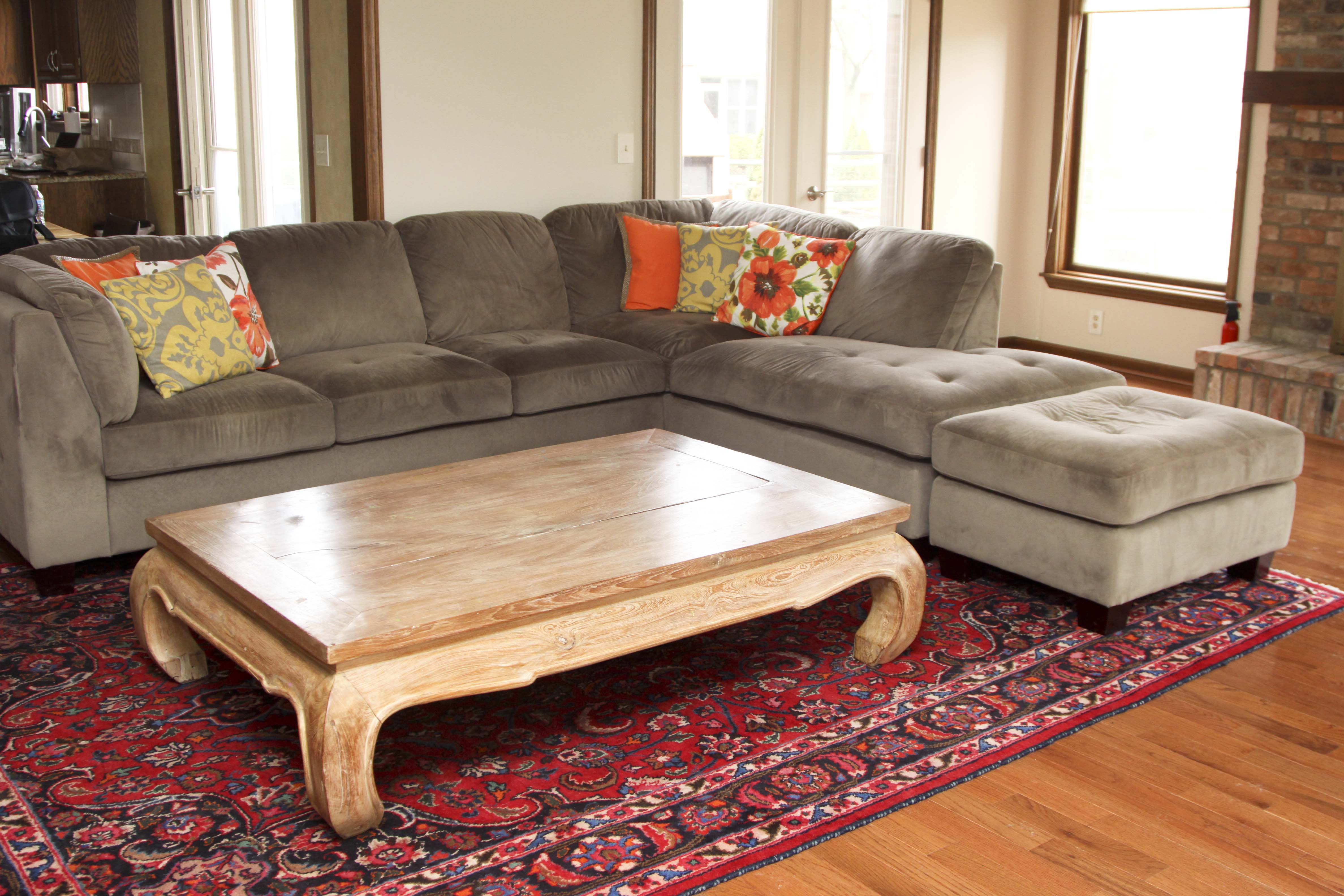 Sectional Sofa with Matching Ottoman
