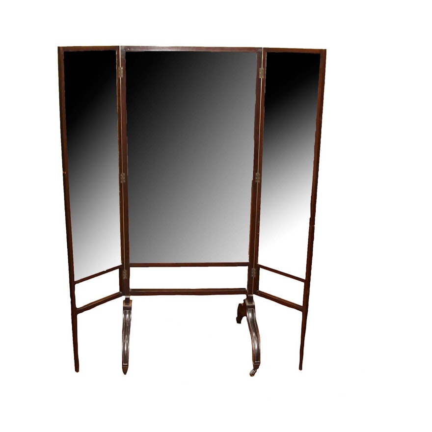 WoodenTri-fold Floor Mirror