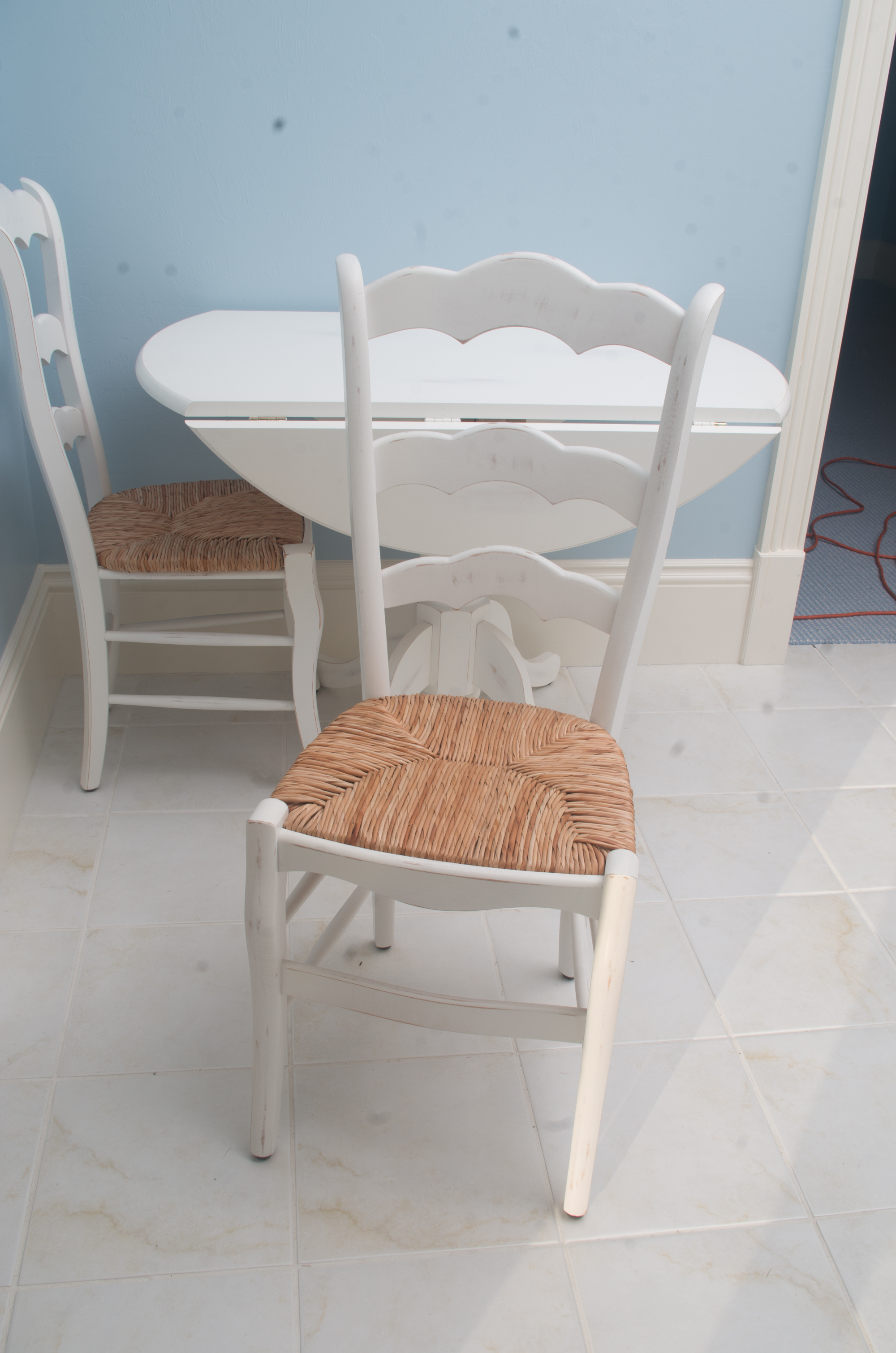 French Country Style Breakfast Table with Pair of Chairs