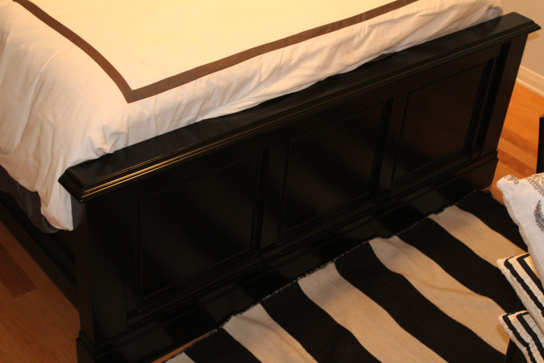 Full-Size Platform Bed Frame with Custom Bedding