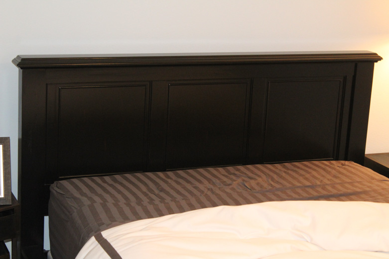 Full-Size Platform Bed Frame with Custom Bedding