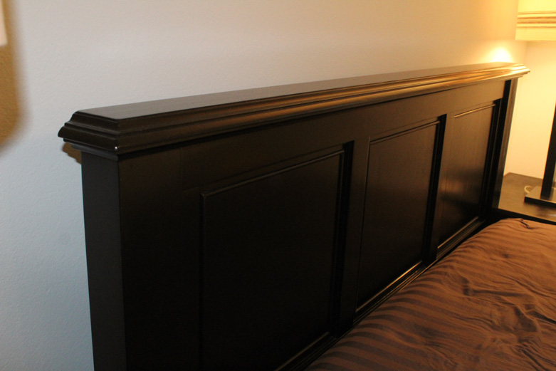 Full-Size Platform Bed Frame with Custom Bedding