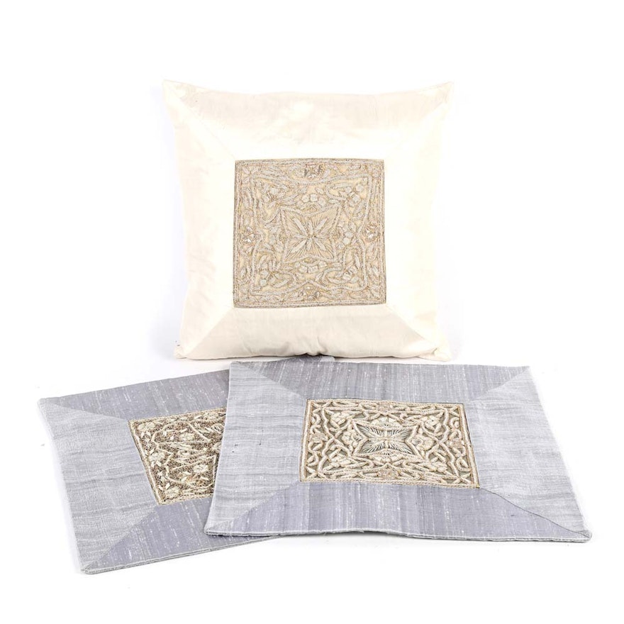 Bugle Beaded Silk Pillow Covers