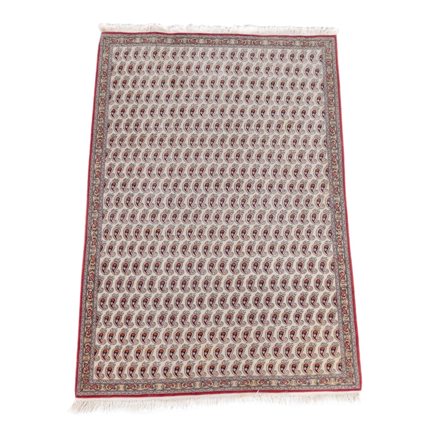 Finely Hand-Knotted Indo-Persian Mira-A-Boteh Wool Area Rug