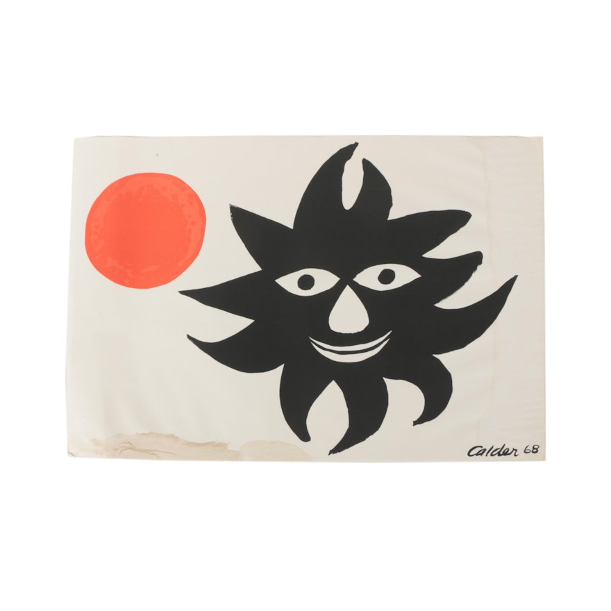Alexander Calder Lithograph on Paper "Red Sun"