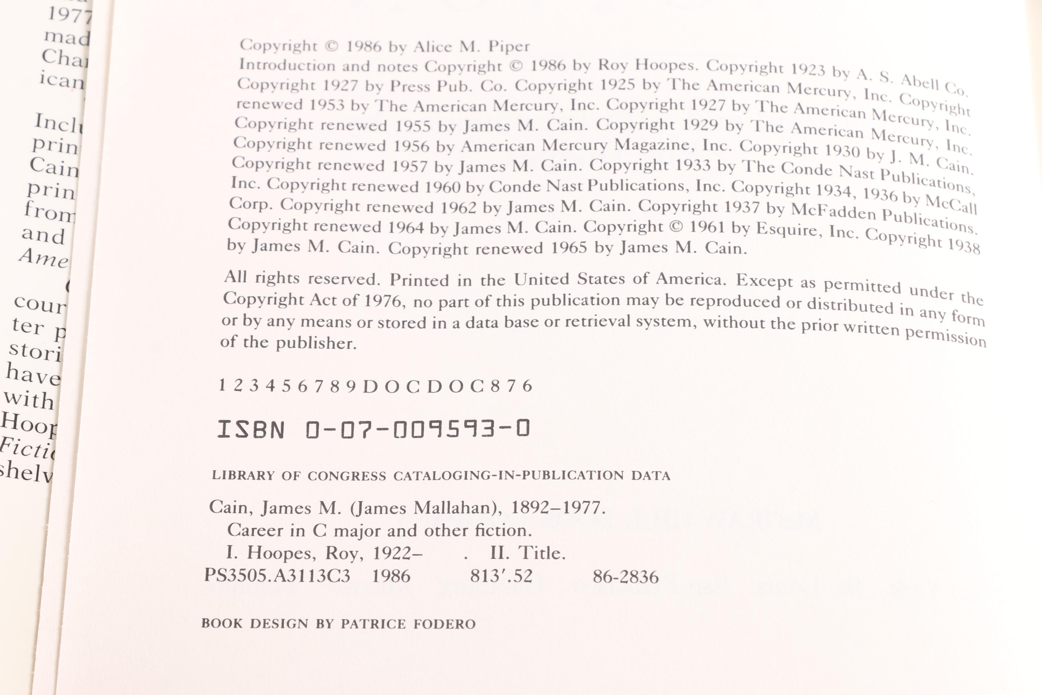 Collection of Books by James M. Cain