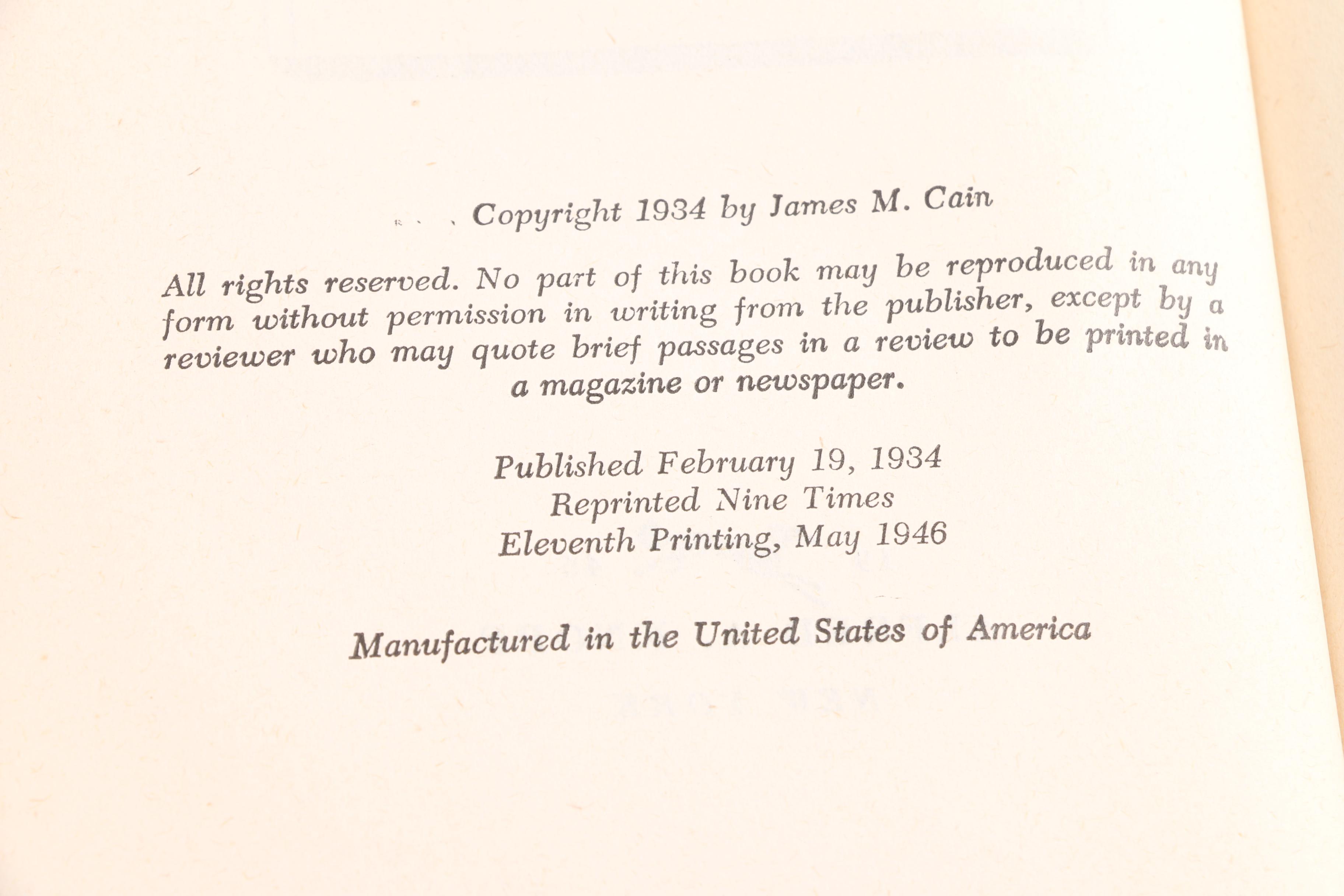 Collection of Books by James M. Cain