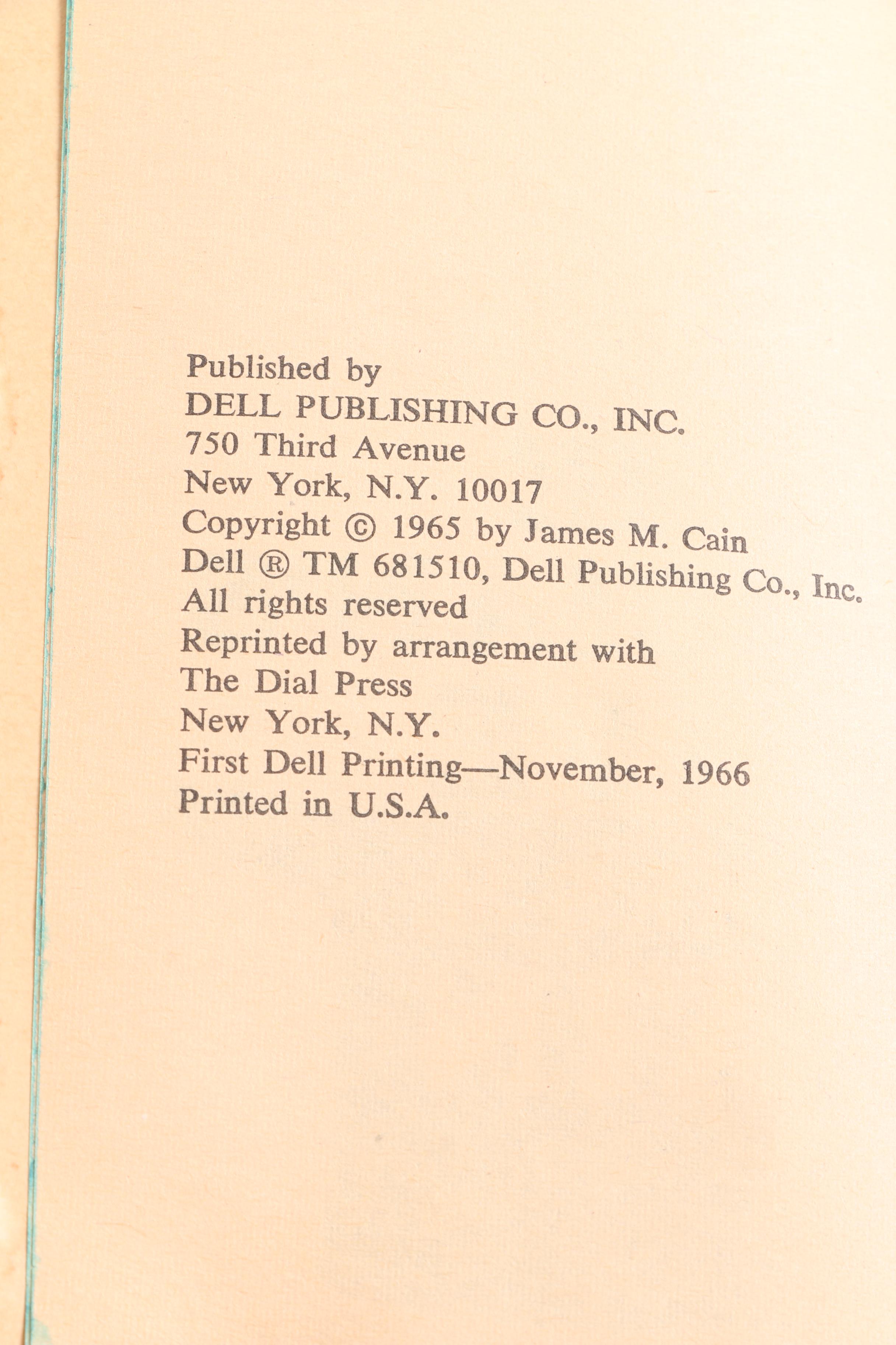 Collection of Books by James M. Cain