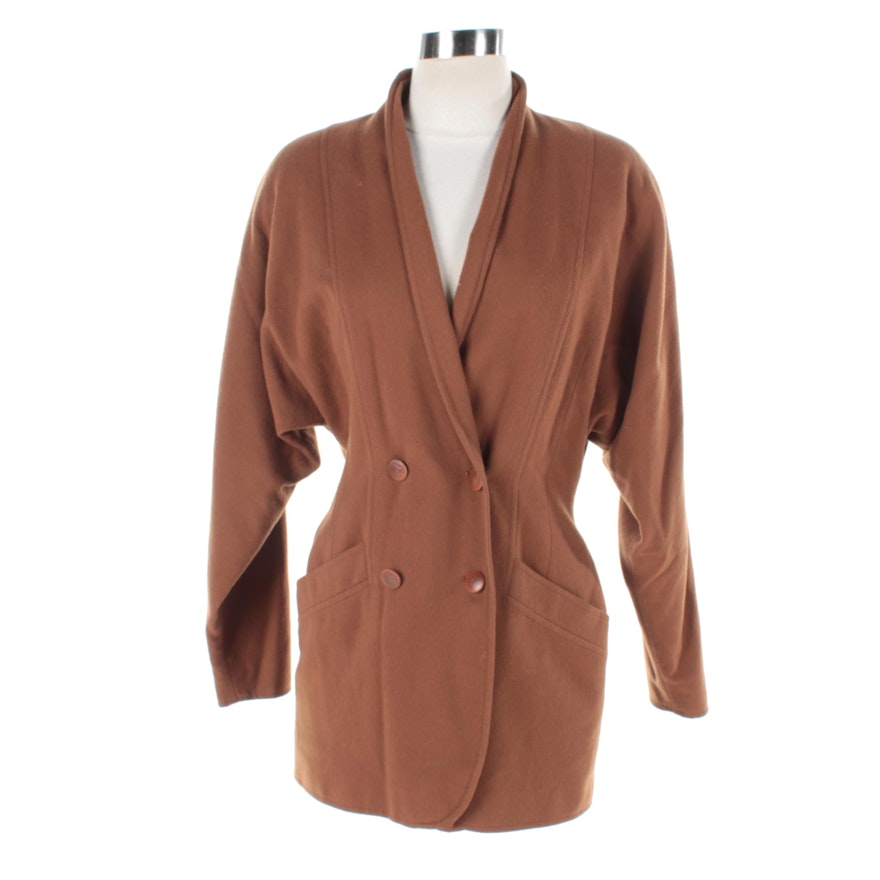 Women's Escada by Margaretha Ley Double-Breasted Brown Wool Jacket