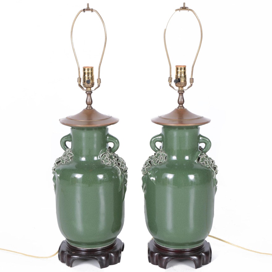 Vintage Ceramic Urn Table Lamps