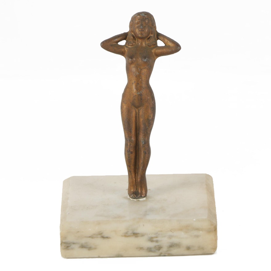 Spelter Sculpture of Female Nude