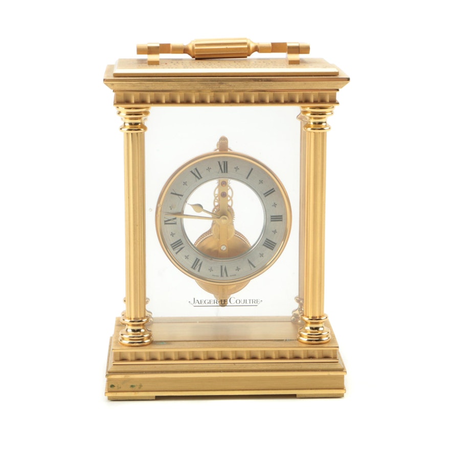 Gilt Brass Jaegar Le Coultre Mantel Clock