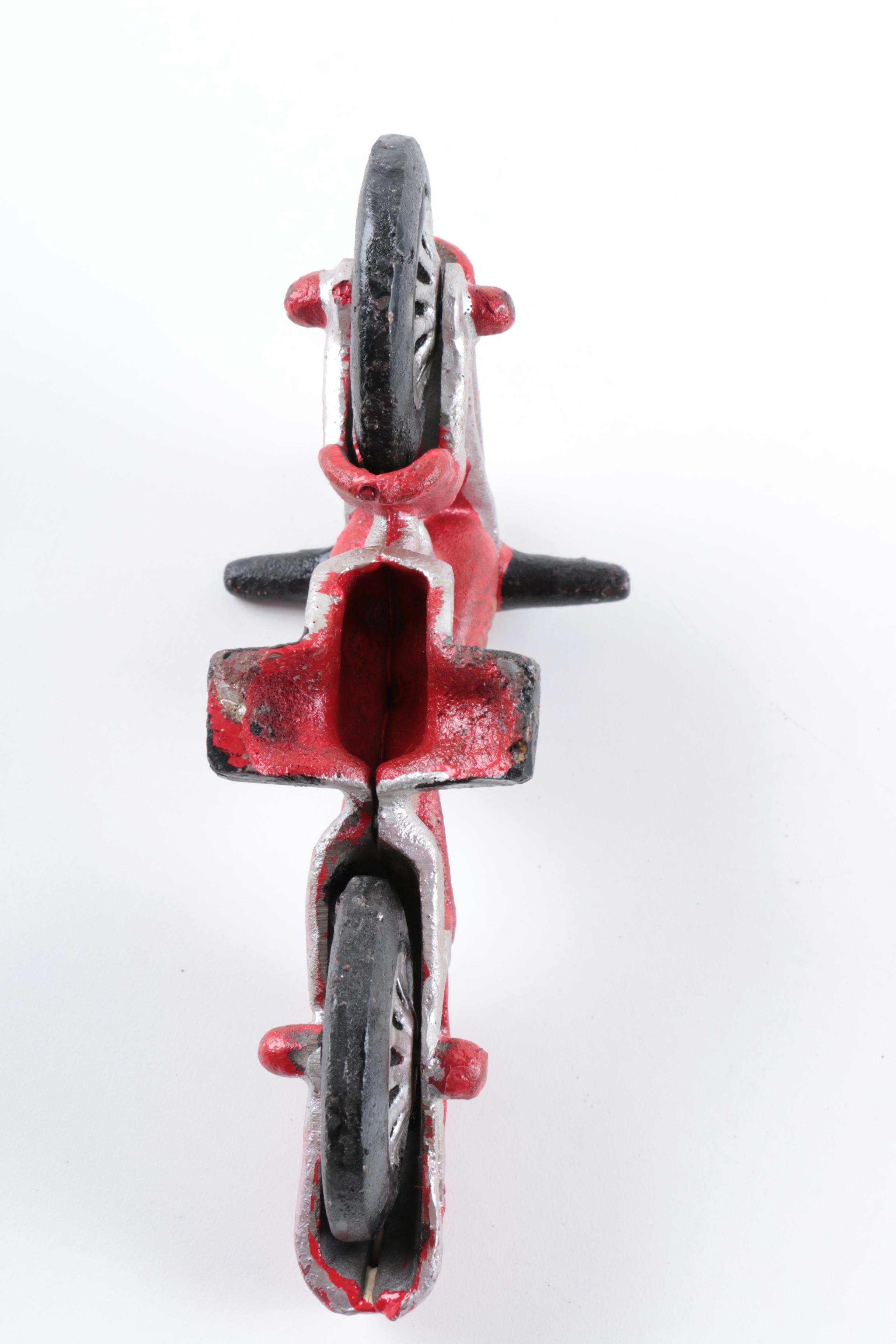 Reproduction Cast Iron Popeye on Motorcycle Toy