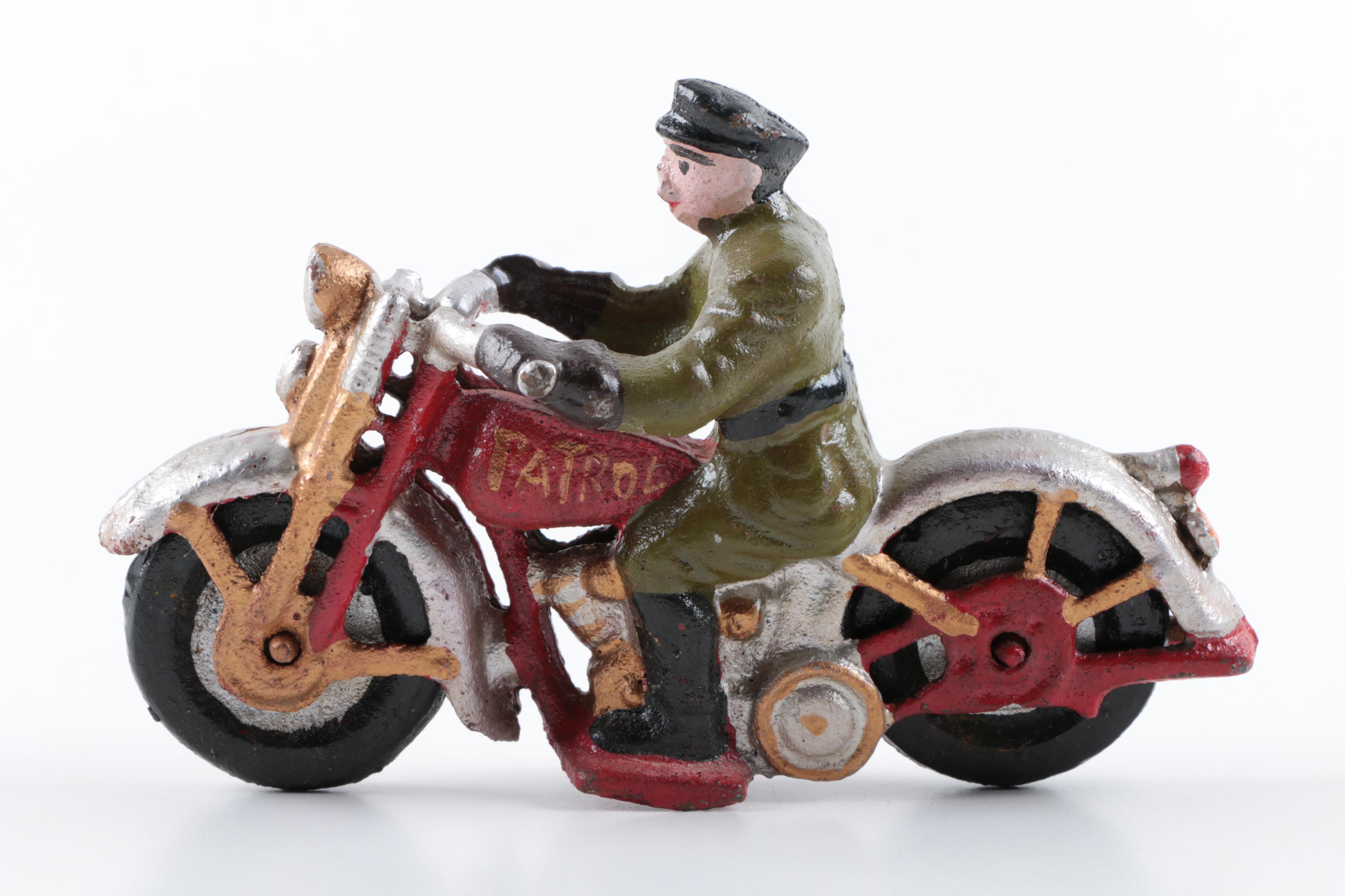 Cast Iron Motorcyclist Figurine