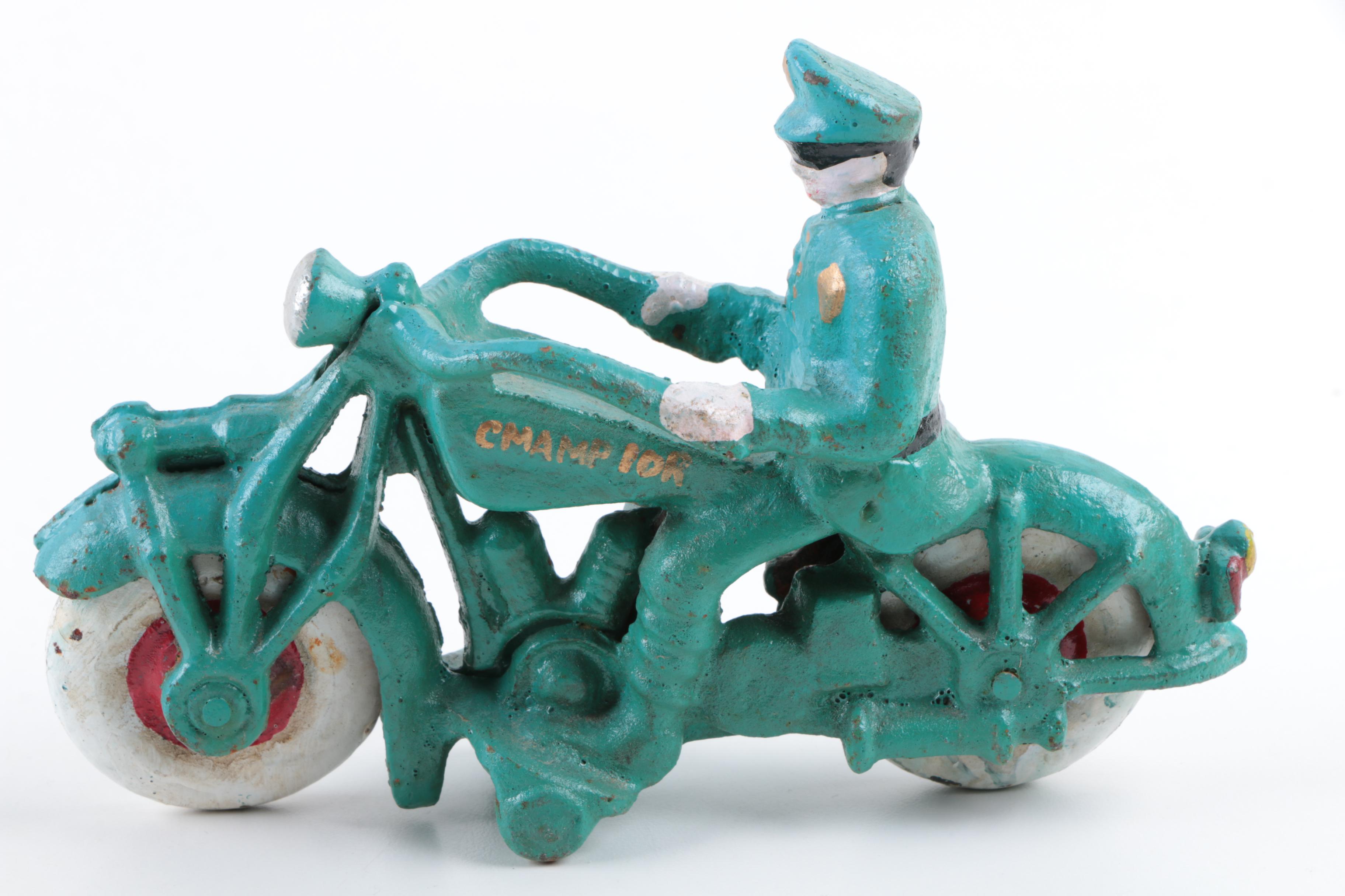 Police Officer On Motorcycle Cast Figure