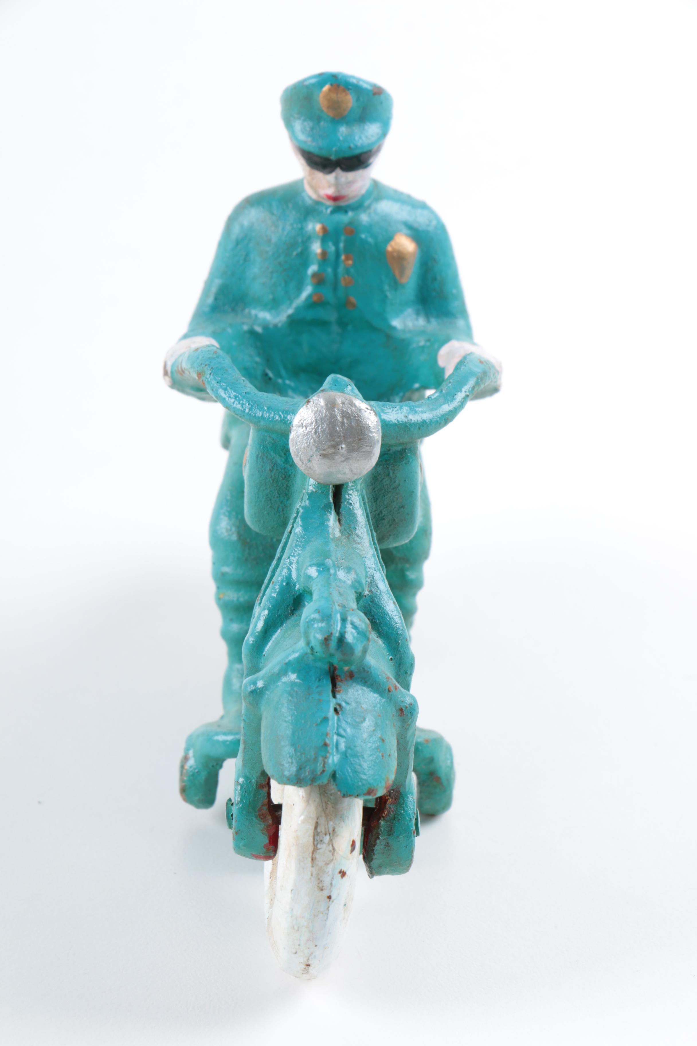 Police Officer On Motorcycle Cast Figure