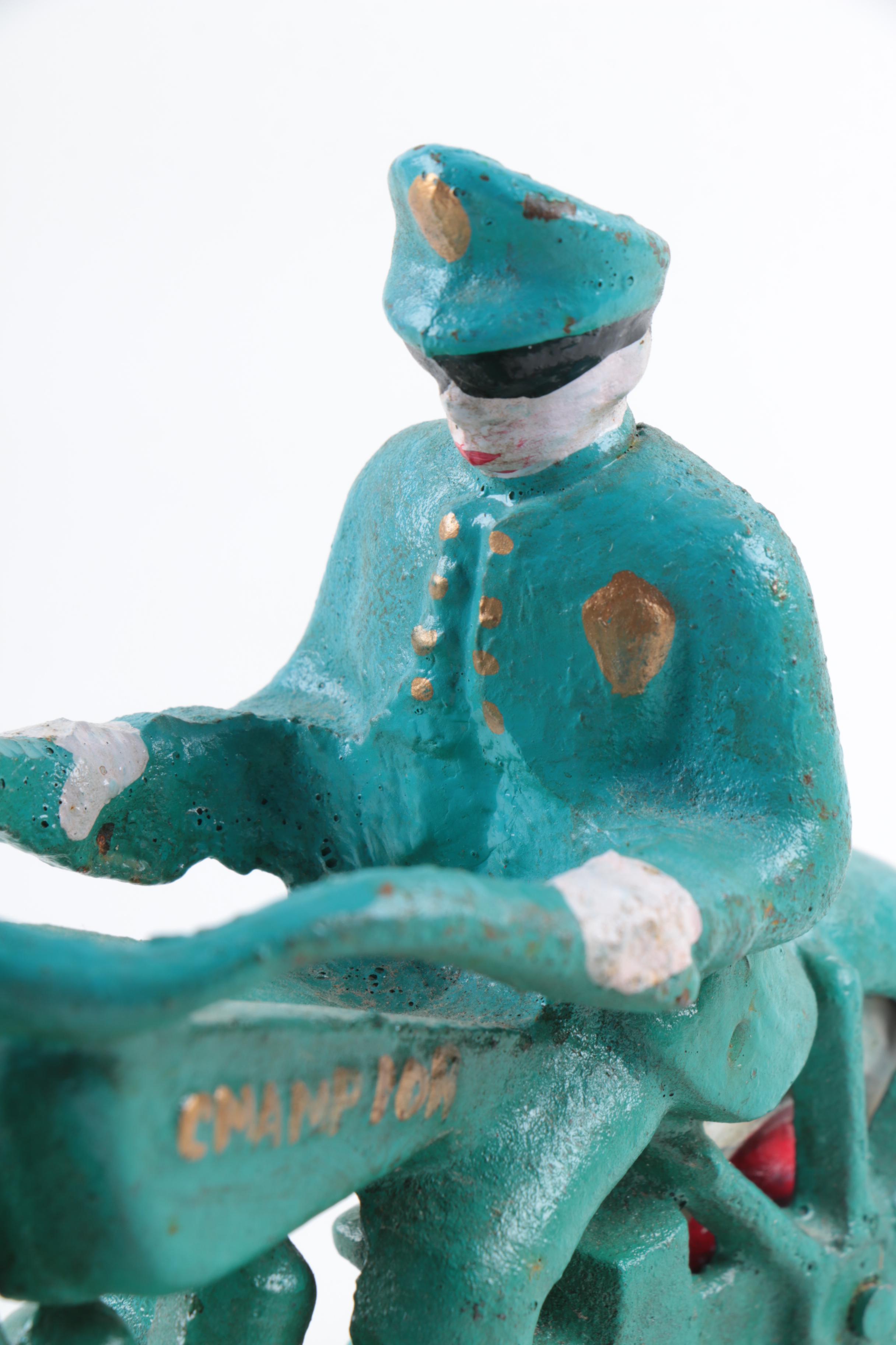 Police Officer On Motorcycle Cast Figure