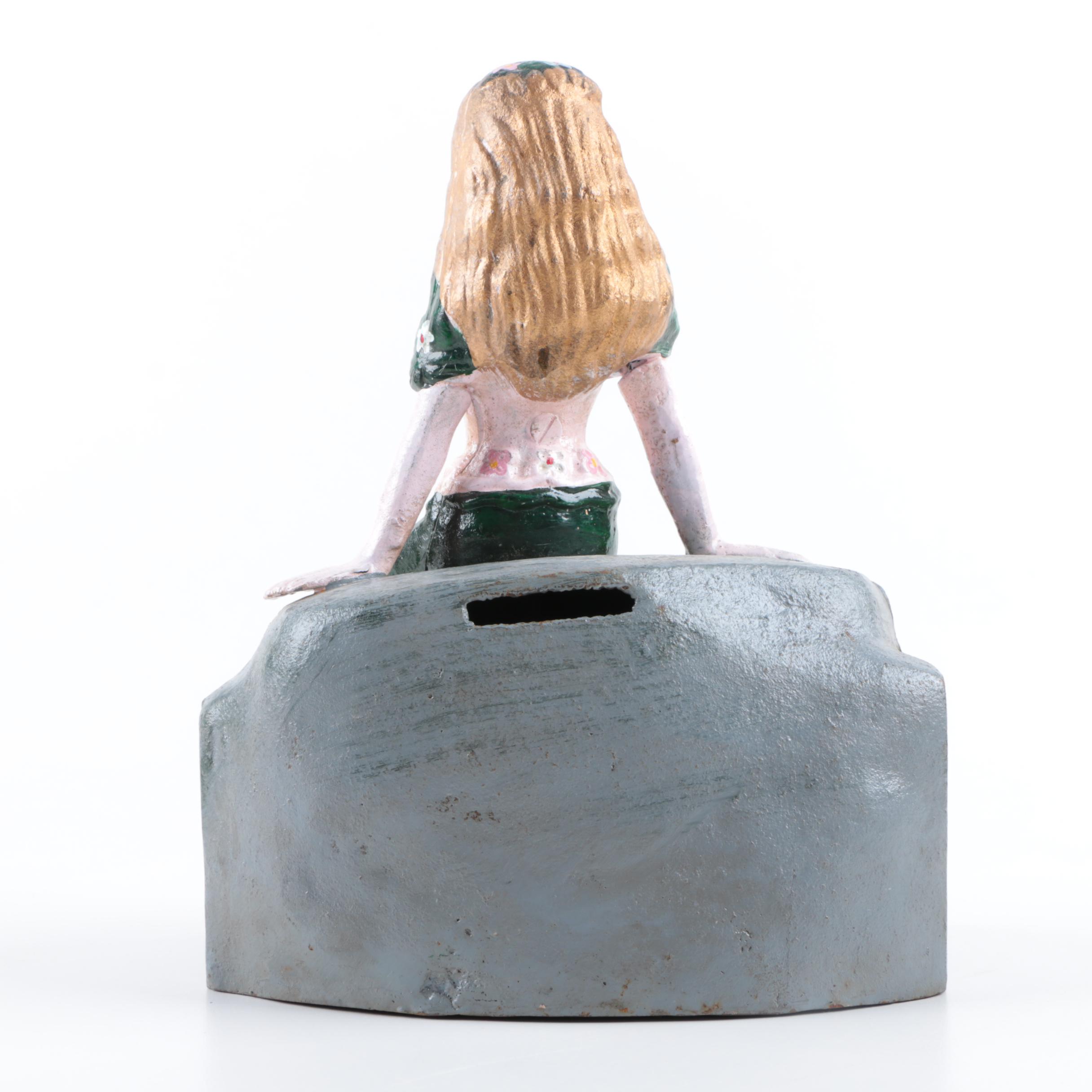 19th Century Replica "Little Mermaid's Beach Cove" Cast Iron Bank