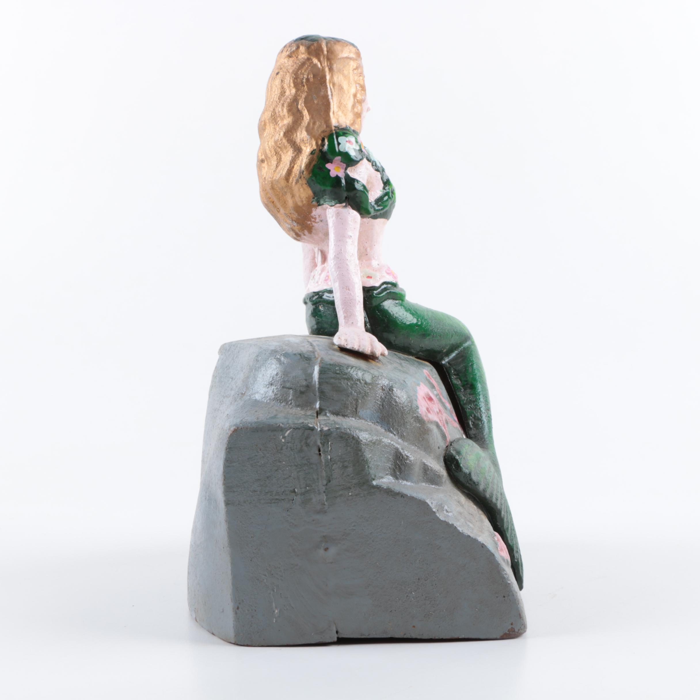 19th Century Replica "Little Mermaid's Beach Cove" Cast Iron Bank