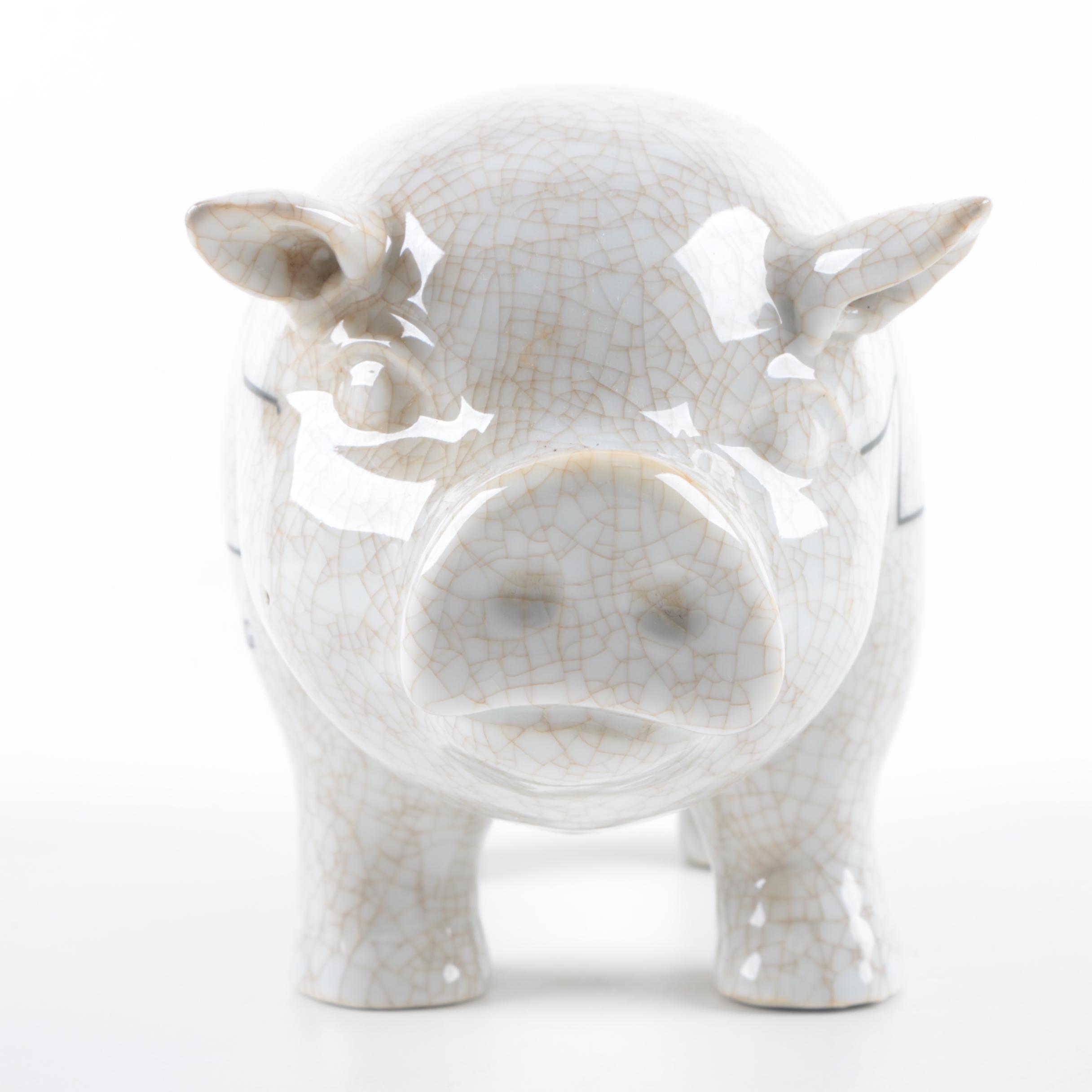 Ceramic Butcher's Shop Pig Figurine