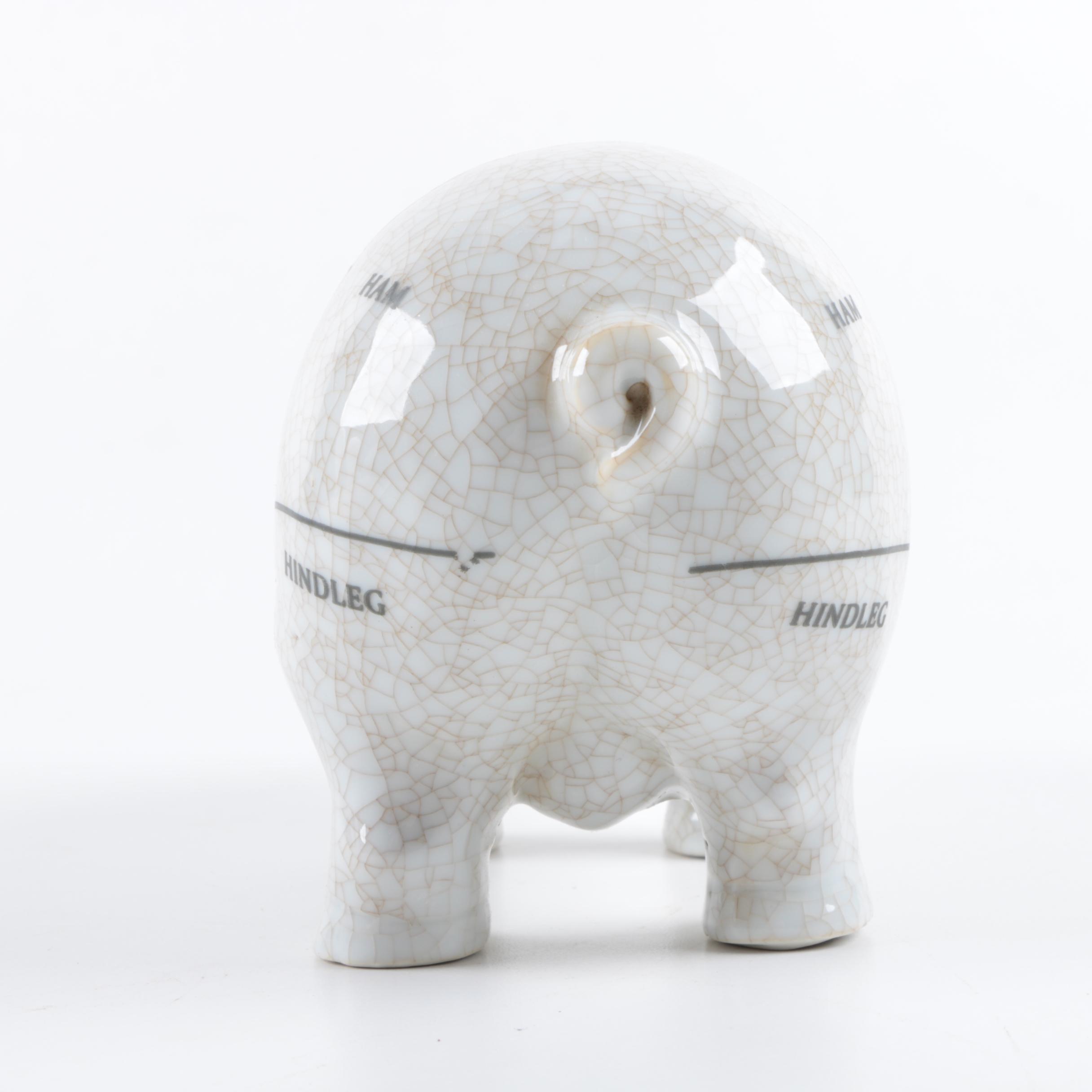 Ceramic Butcher's Shop Pig Figurine