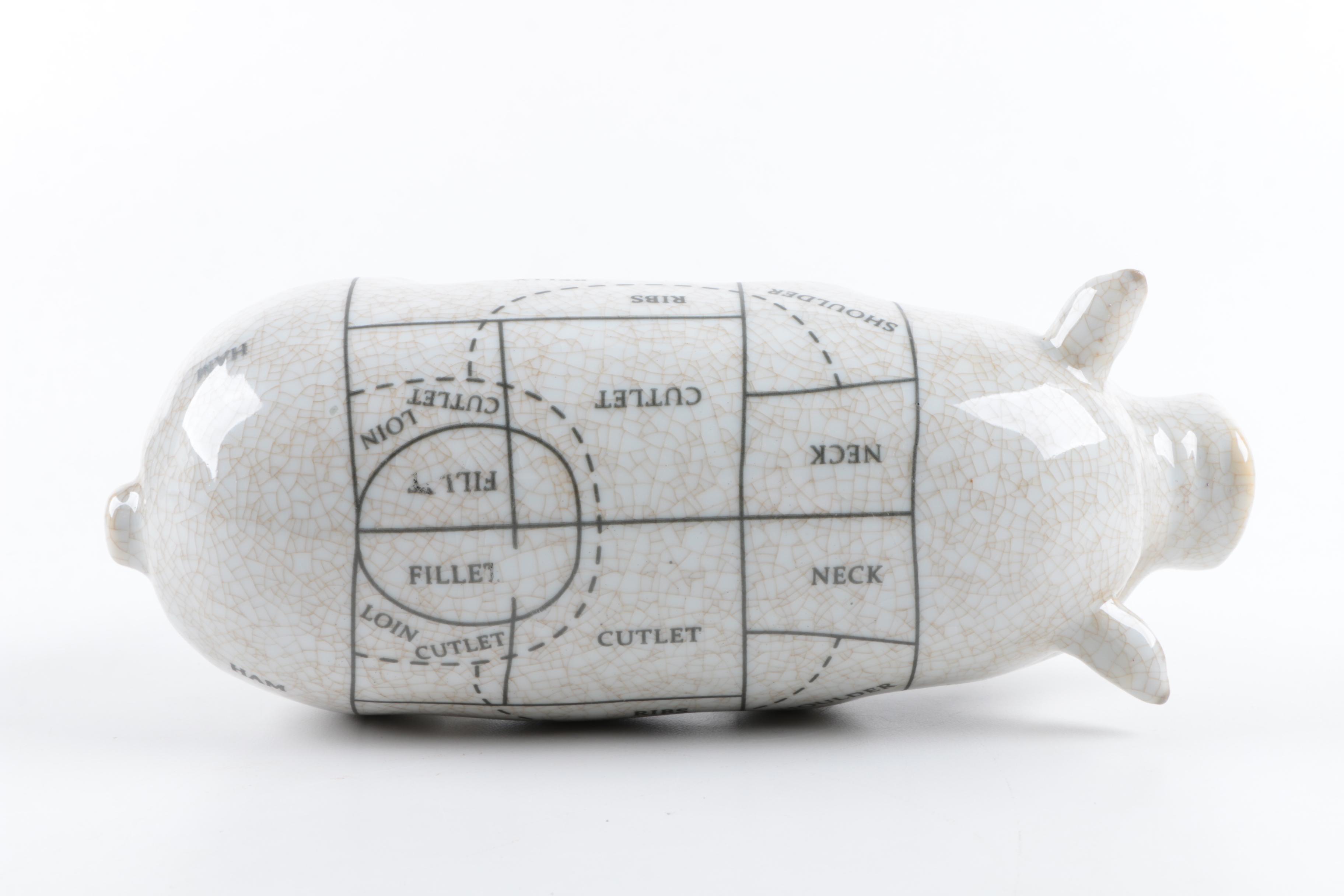 Ceramic Butcher's Shop Pig Figurine