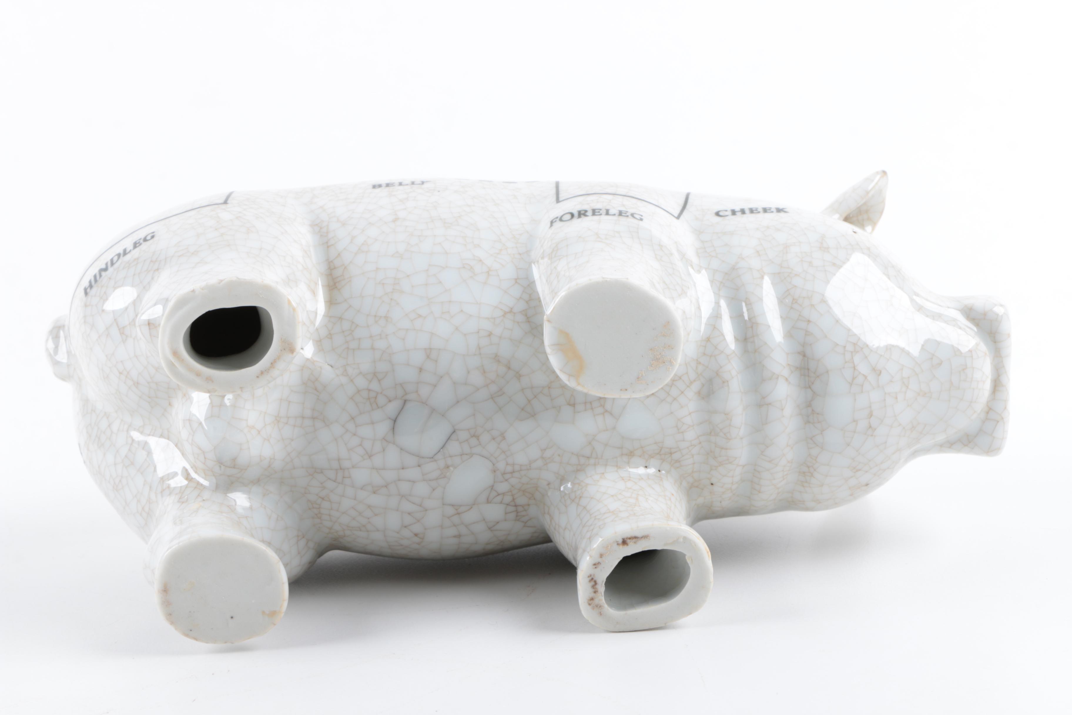 Ceramic Butcher's Shop Pig Figurine