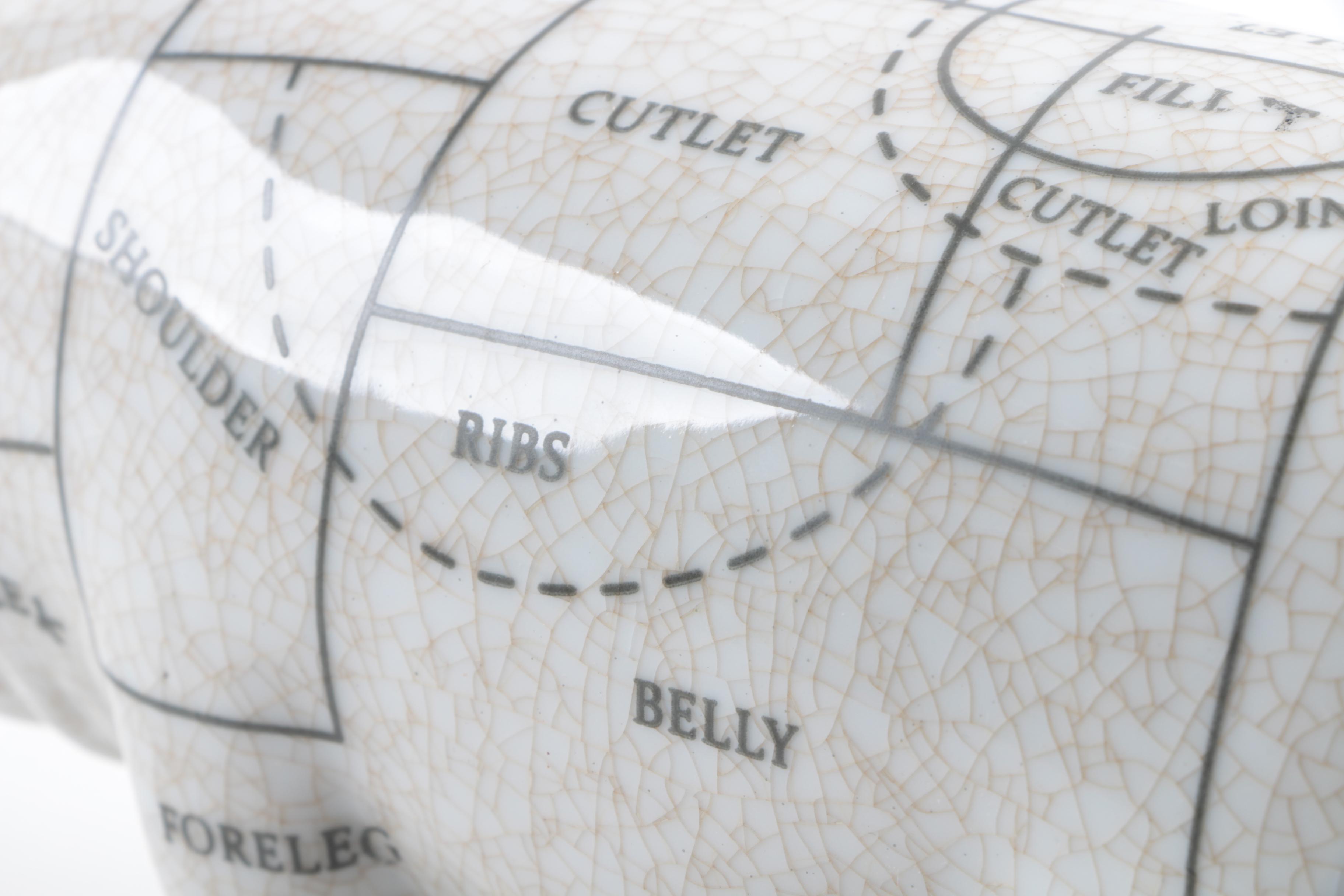 Ceramic Butcher's Shop Pig Figurine