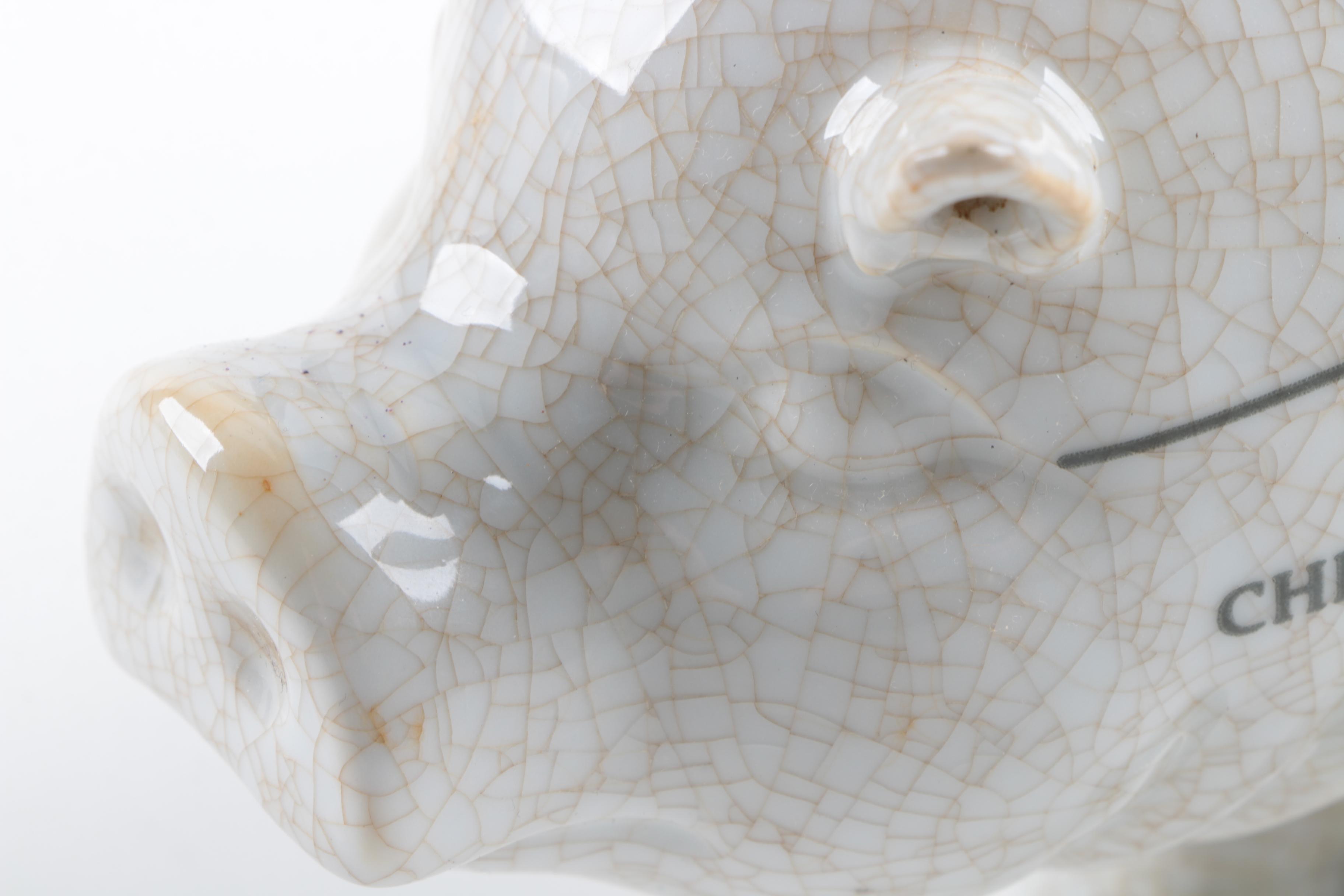 Ceramic Butcher's Shop Pig Figurine