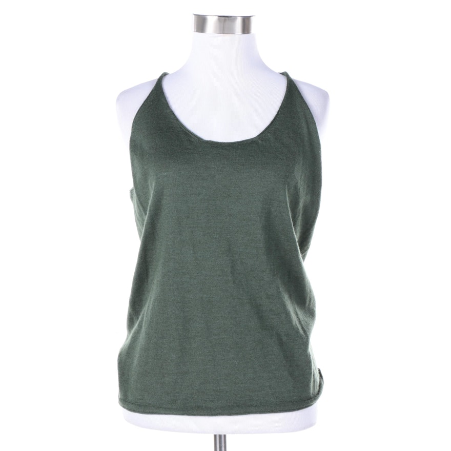 Missoni Green Cashmere and Silk Blend Tank Top