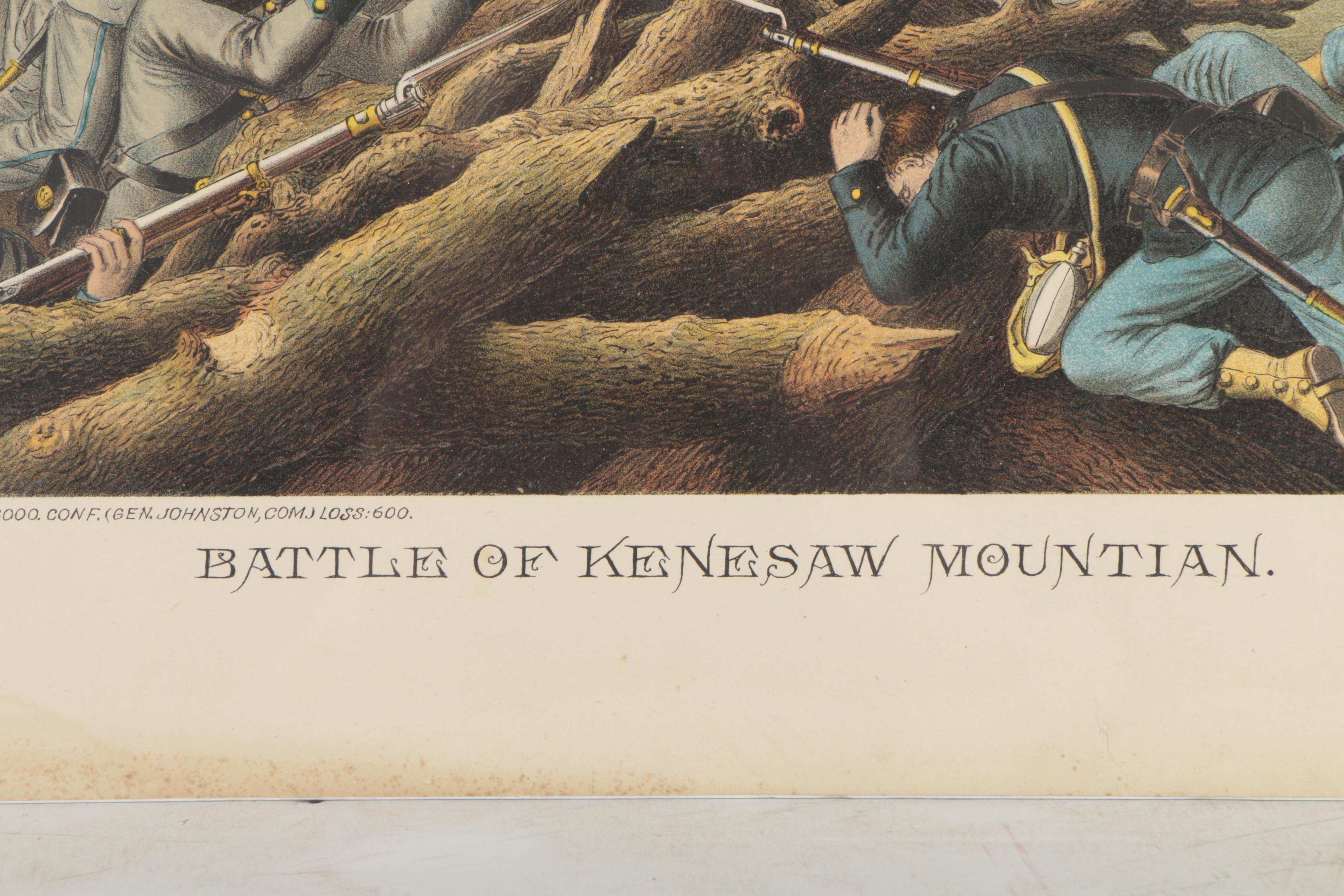 Antique Kurz and Allison Chromolithographs of Civil War Battles