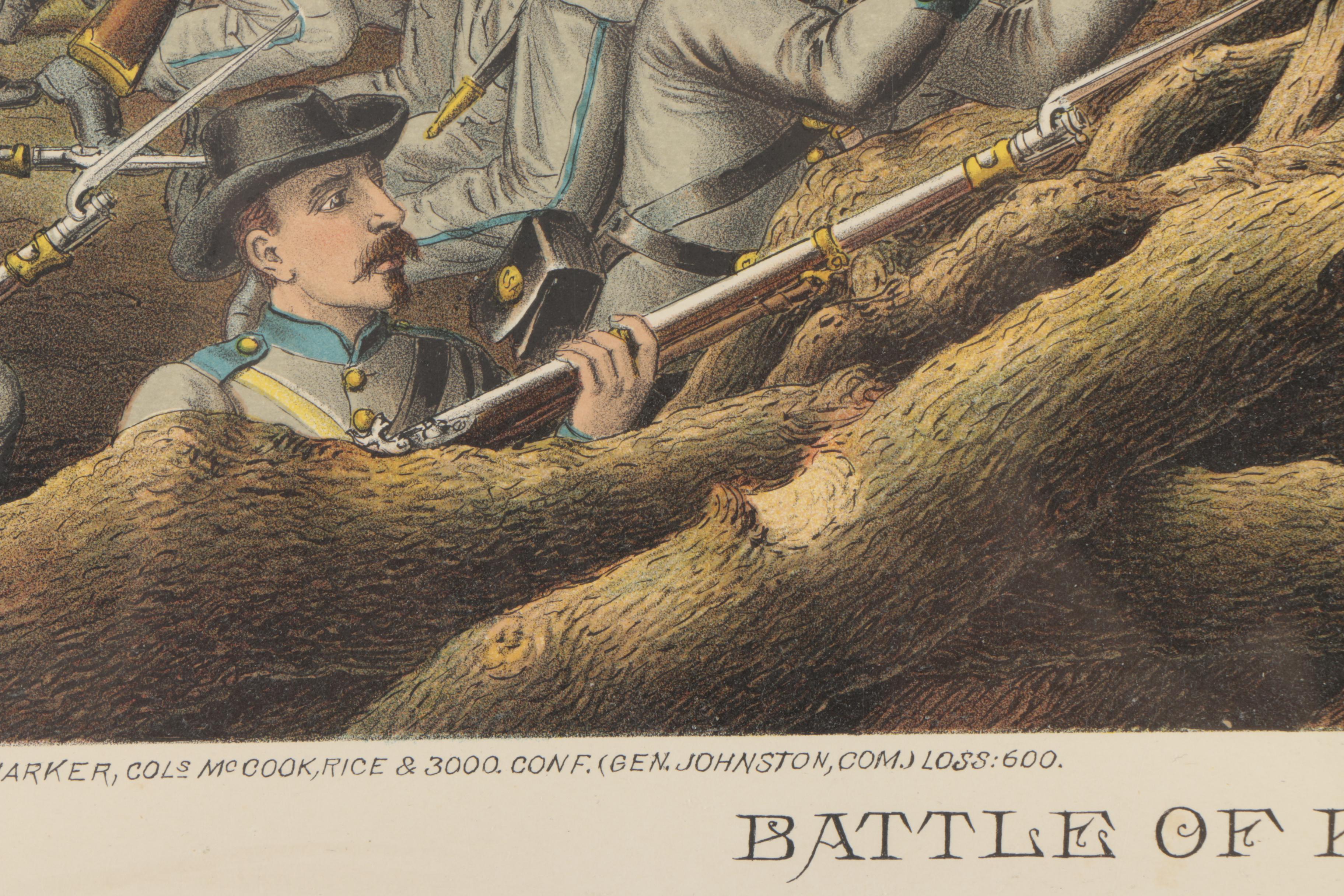 Antique Kurz and Allison Chromolithographs of Civil War Battles