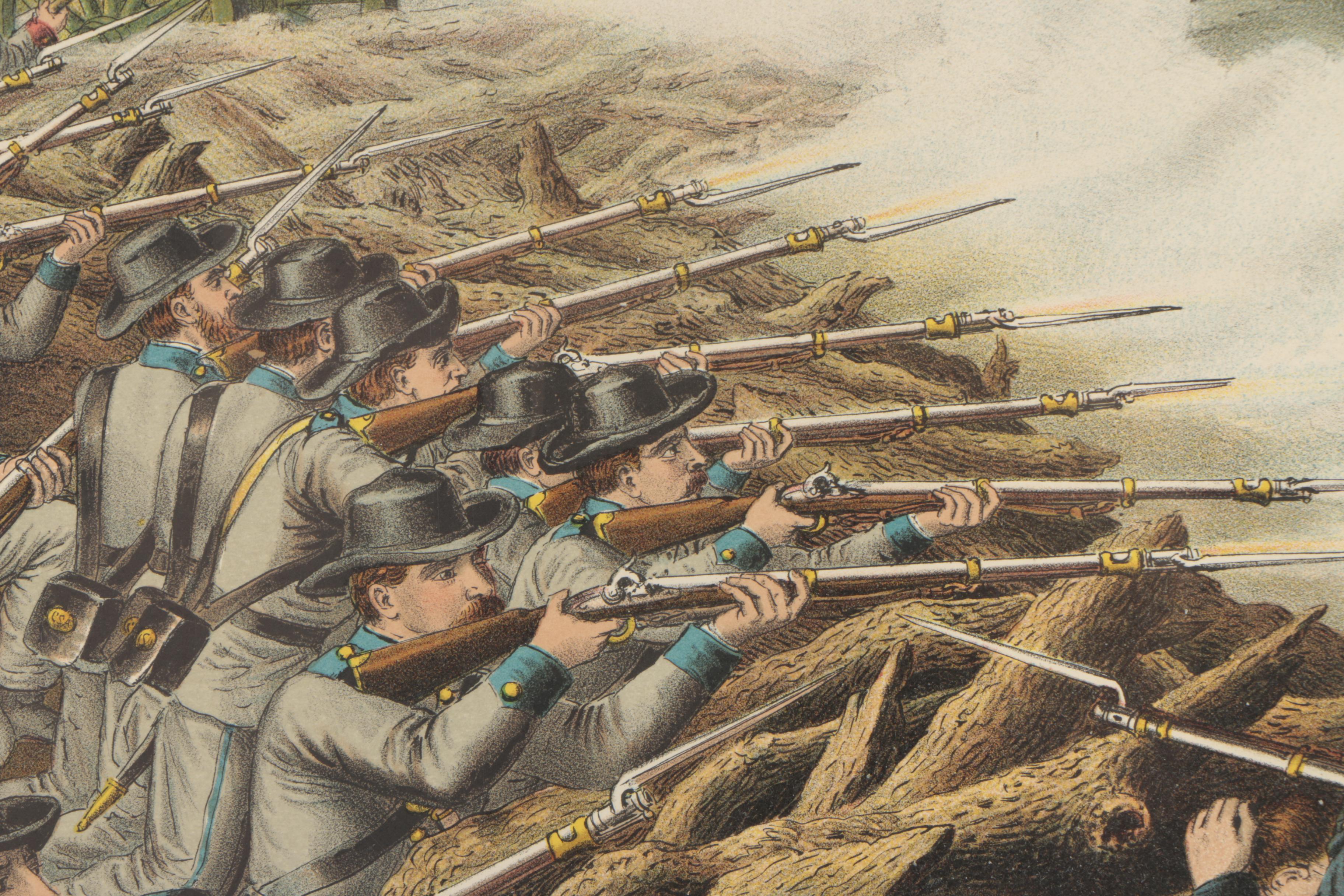 Antique Kurz and Allison Chromolithographs of Civil War Battles