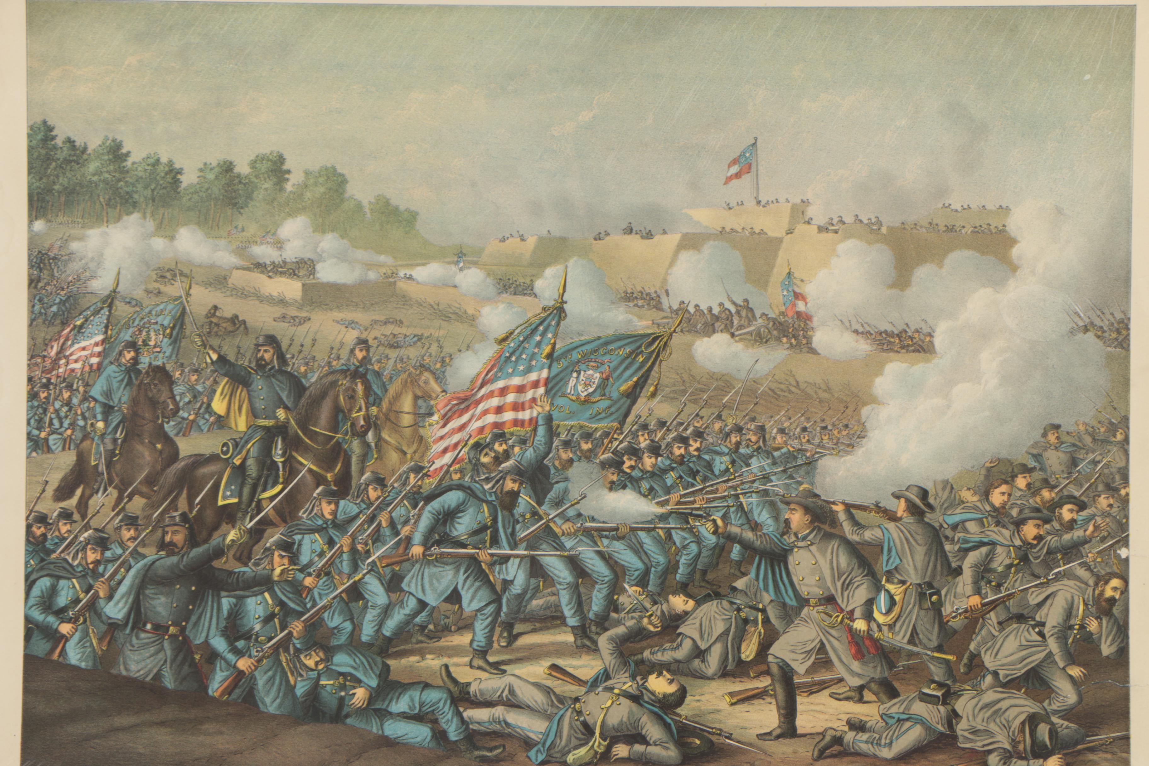 Antique Kurz and Allison Chromolithographs of Civil War Battles