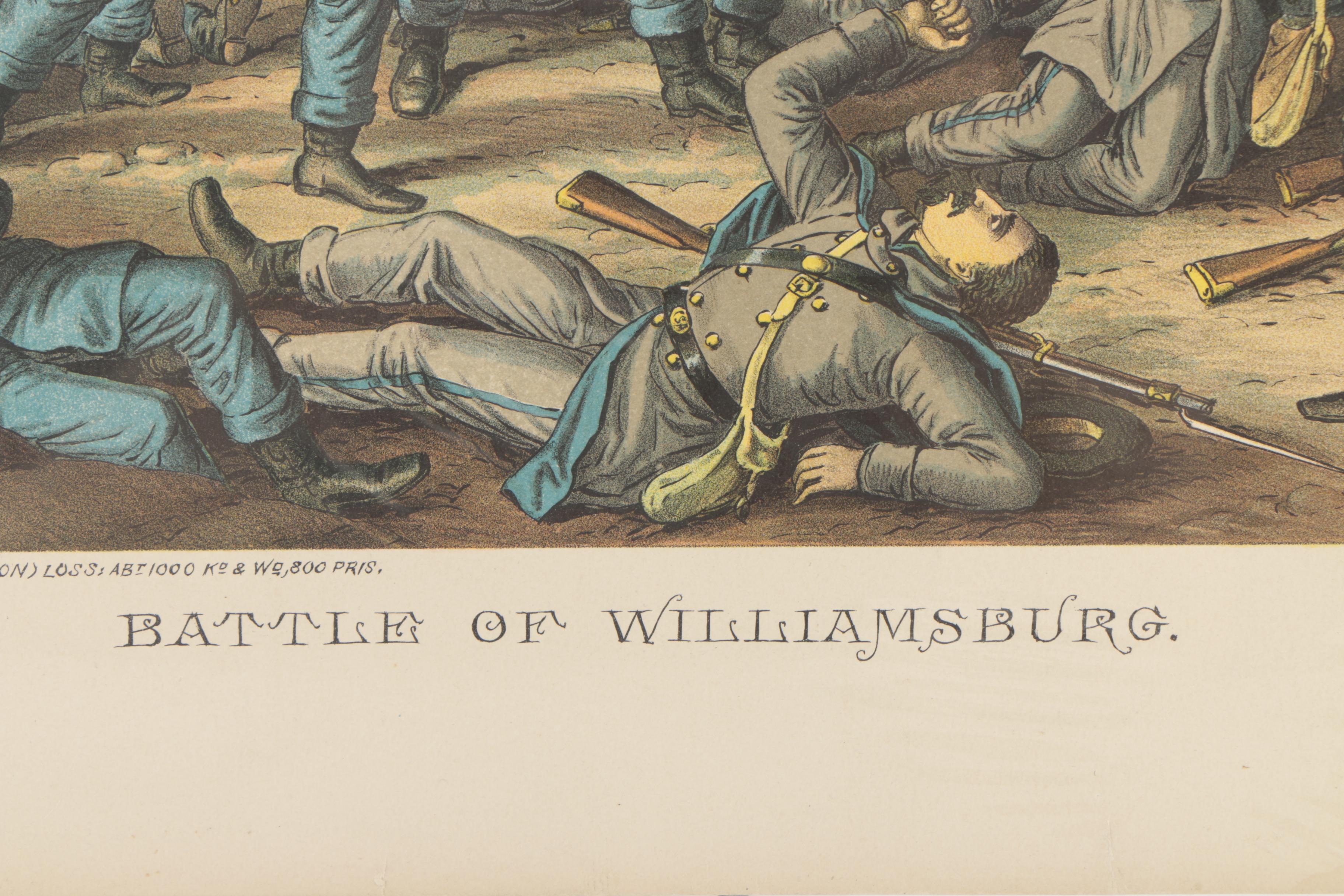 Antique Kurz and Allison Chromolithographs of Civil War Battles
