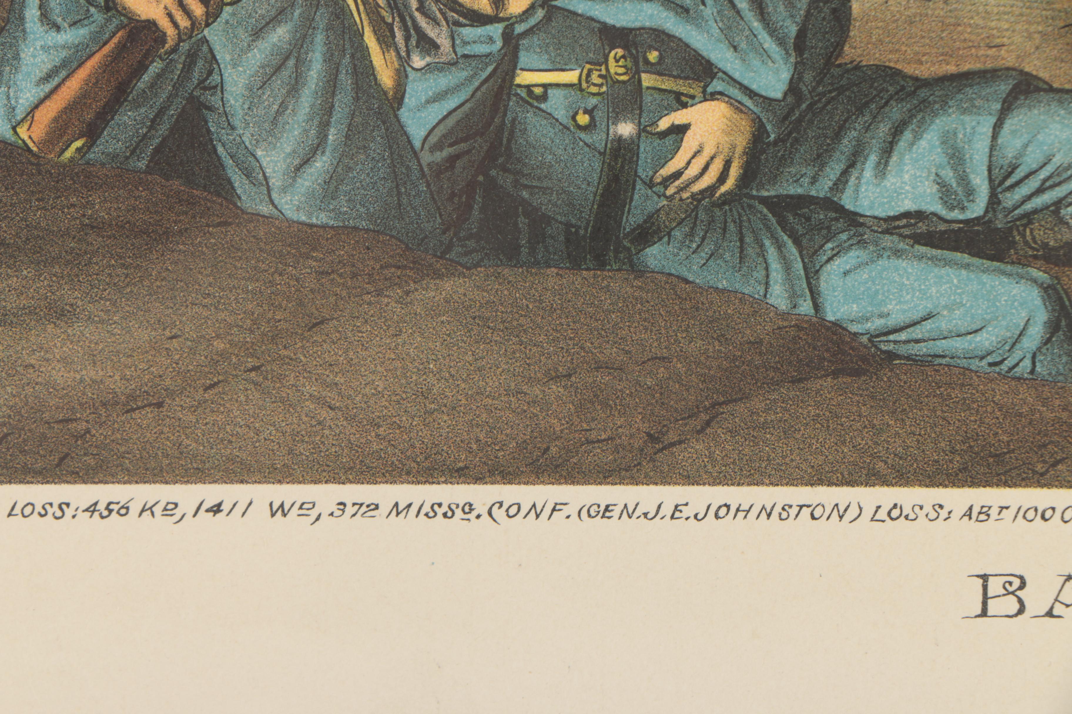 Antique Kurz and Allison Chromolithographs of Civil War Battles