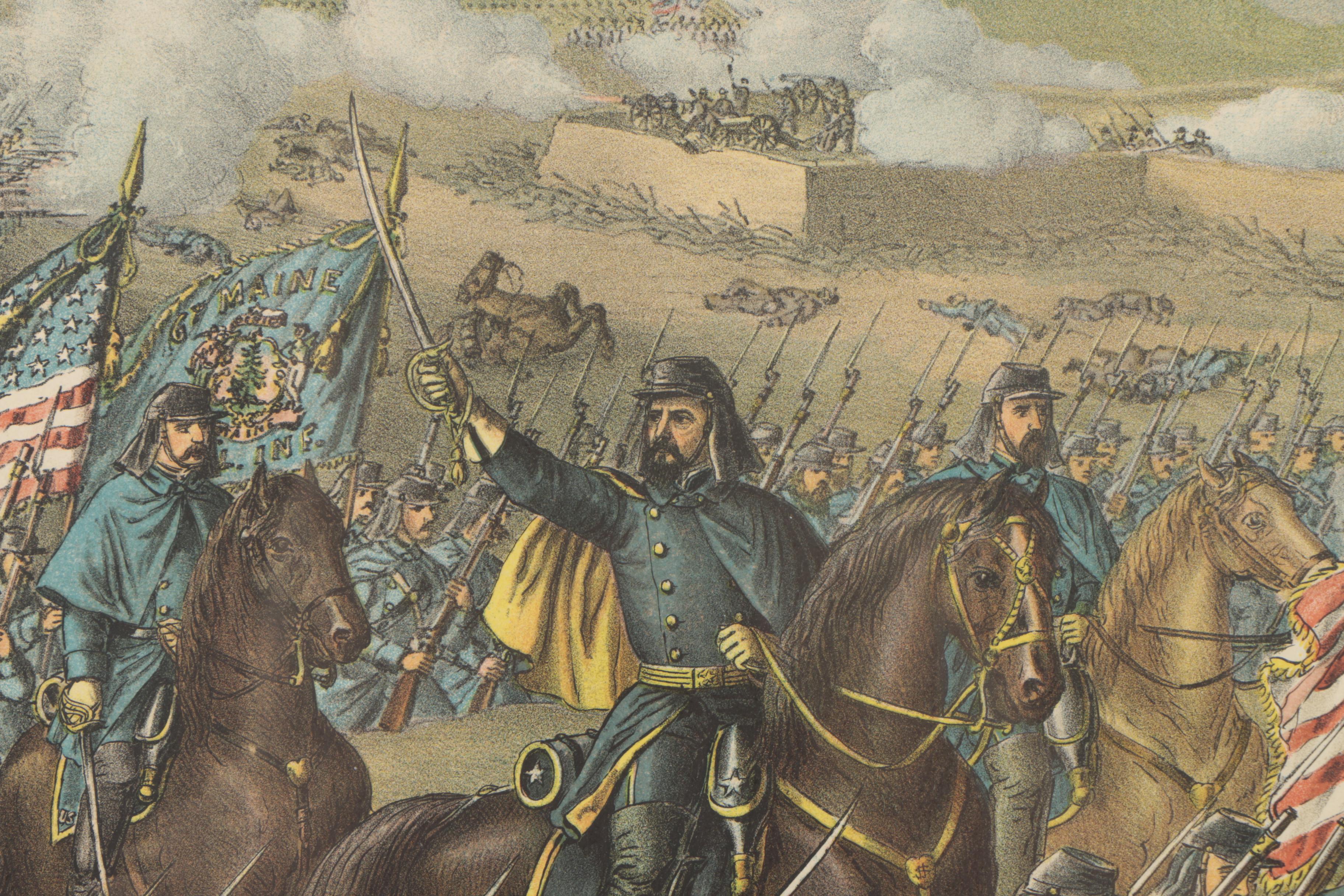 Antique Kurz and Allison Chromolithographs of Civil War Battles