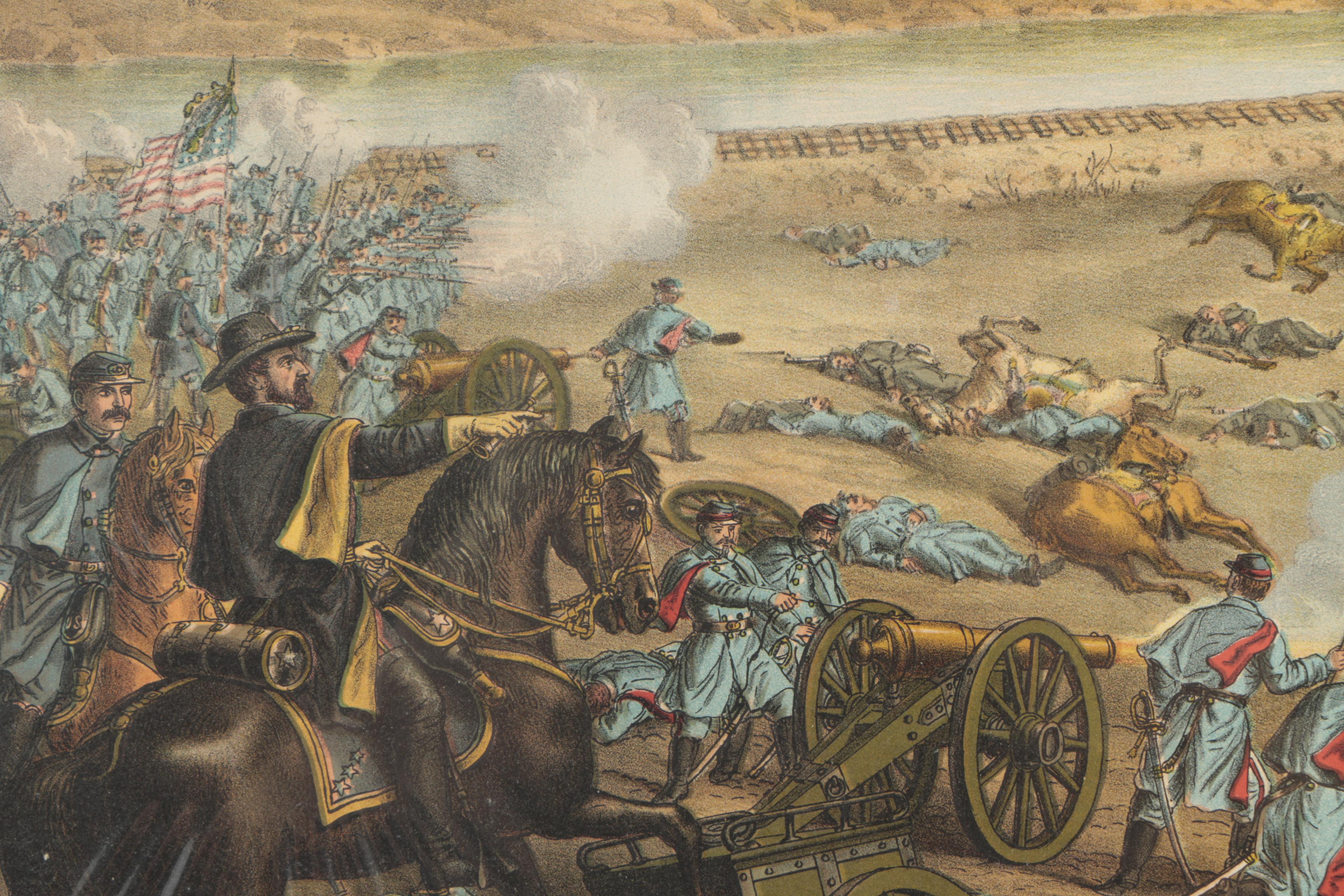 Antique Kurz and Allison Chromolithographs of Civil War Battles