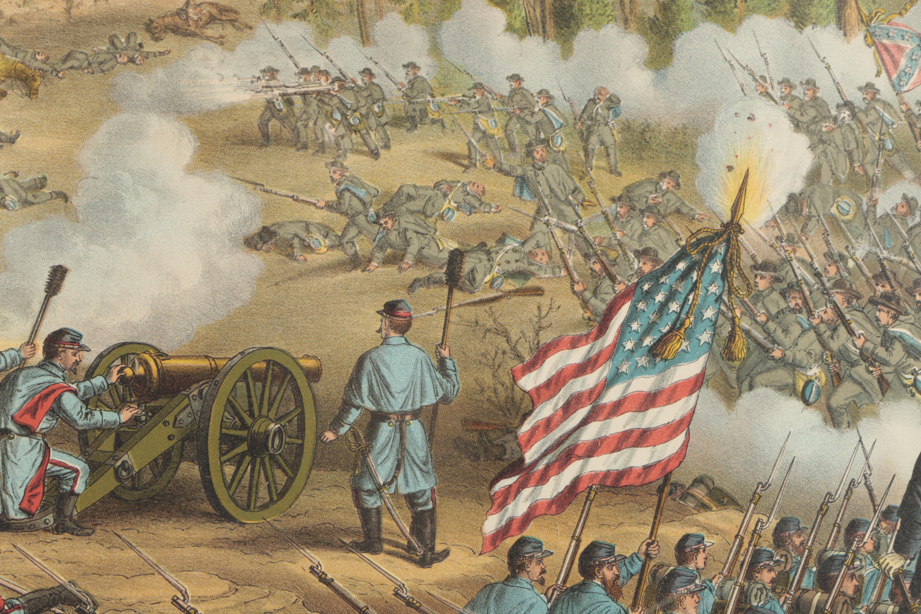 Antique Kurz and Allison Chromolithographs of Civil War Battles