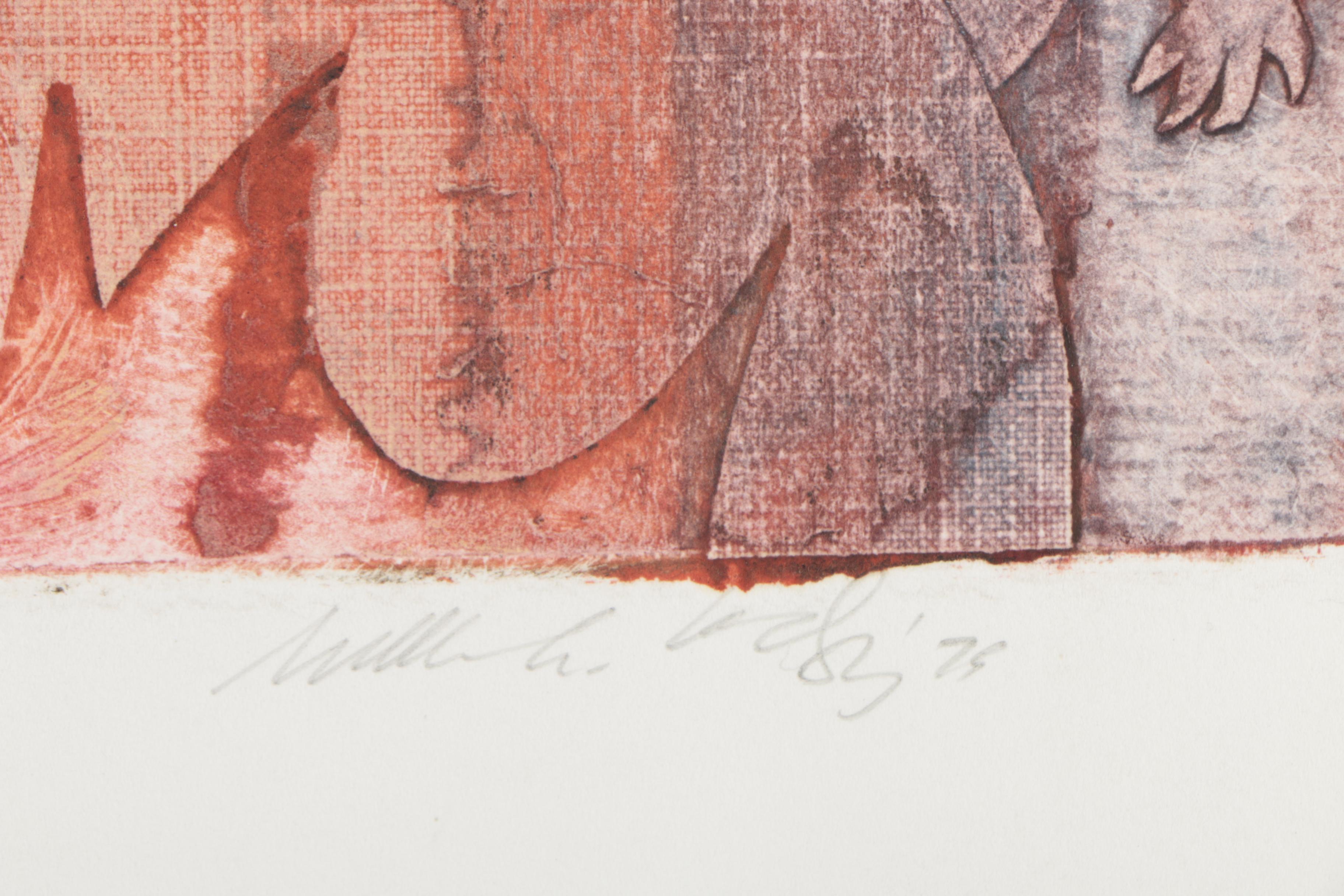 William Ashby McCloy Abstract Collagraph "Merry Mary..."