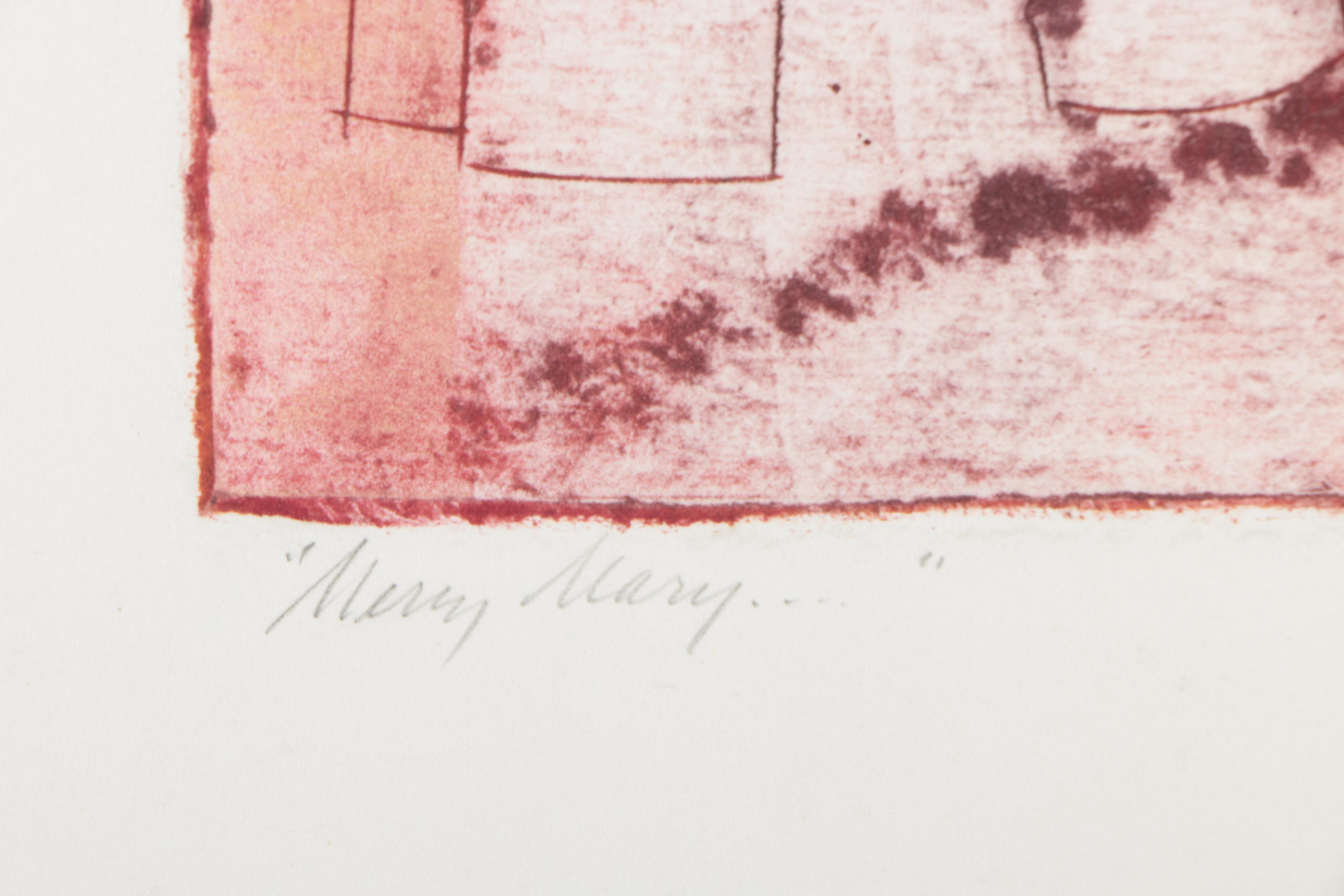 William Ashby McCloy Abstract Collagraph "Merry Mary..."